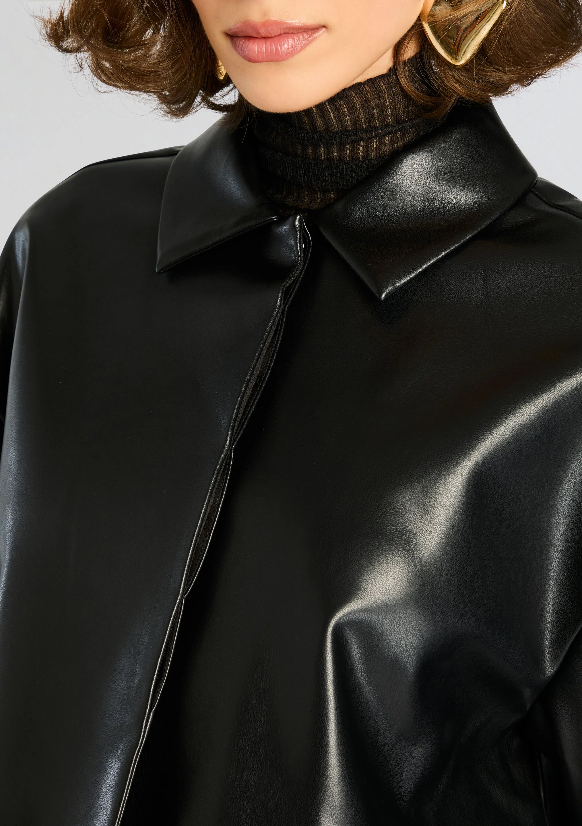 Adi Vegan Leather Cropped Jacket - Image 2