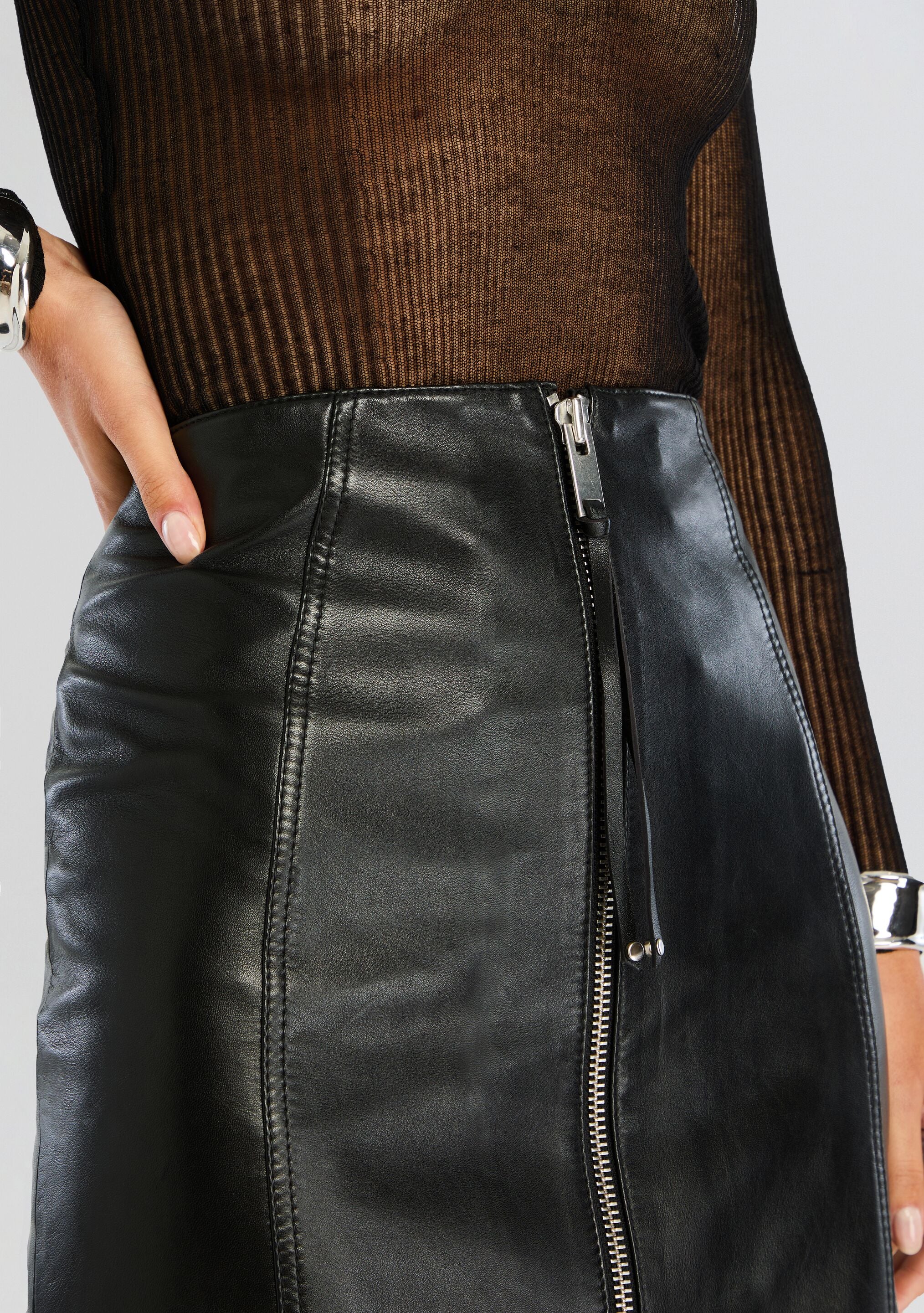 Adrienne Leather Skirt - Image 2
