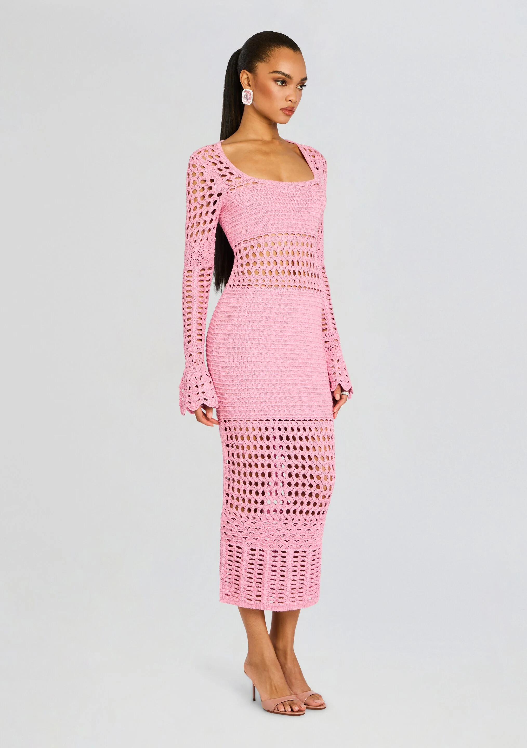 Airie Knit Crochet Dress - Image 3