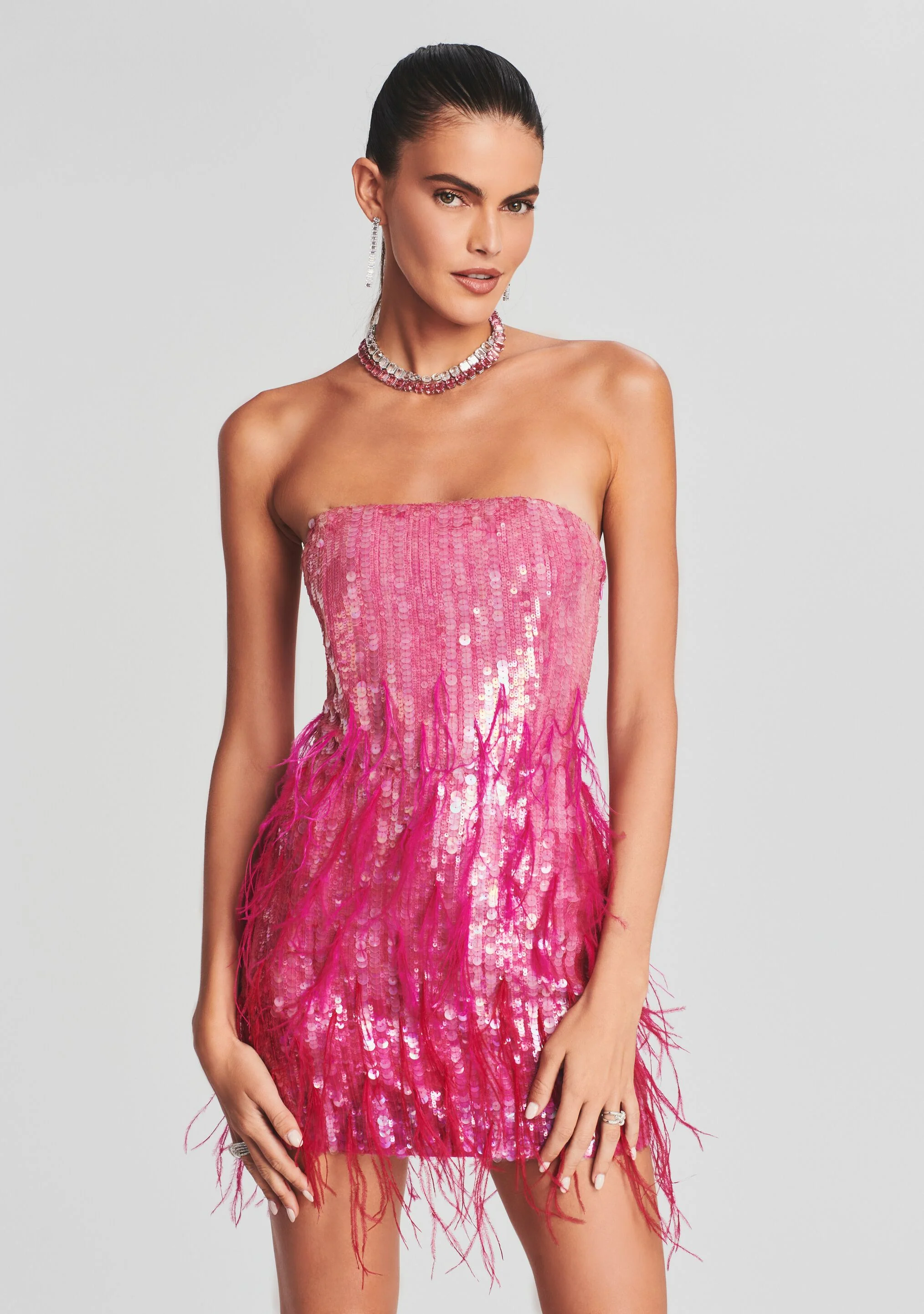 Anastasia Sequin Feather Dress - Image 5