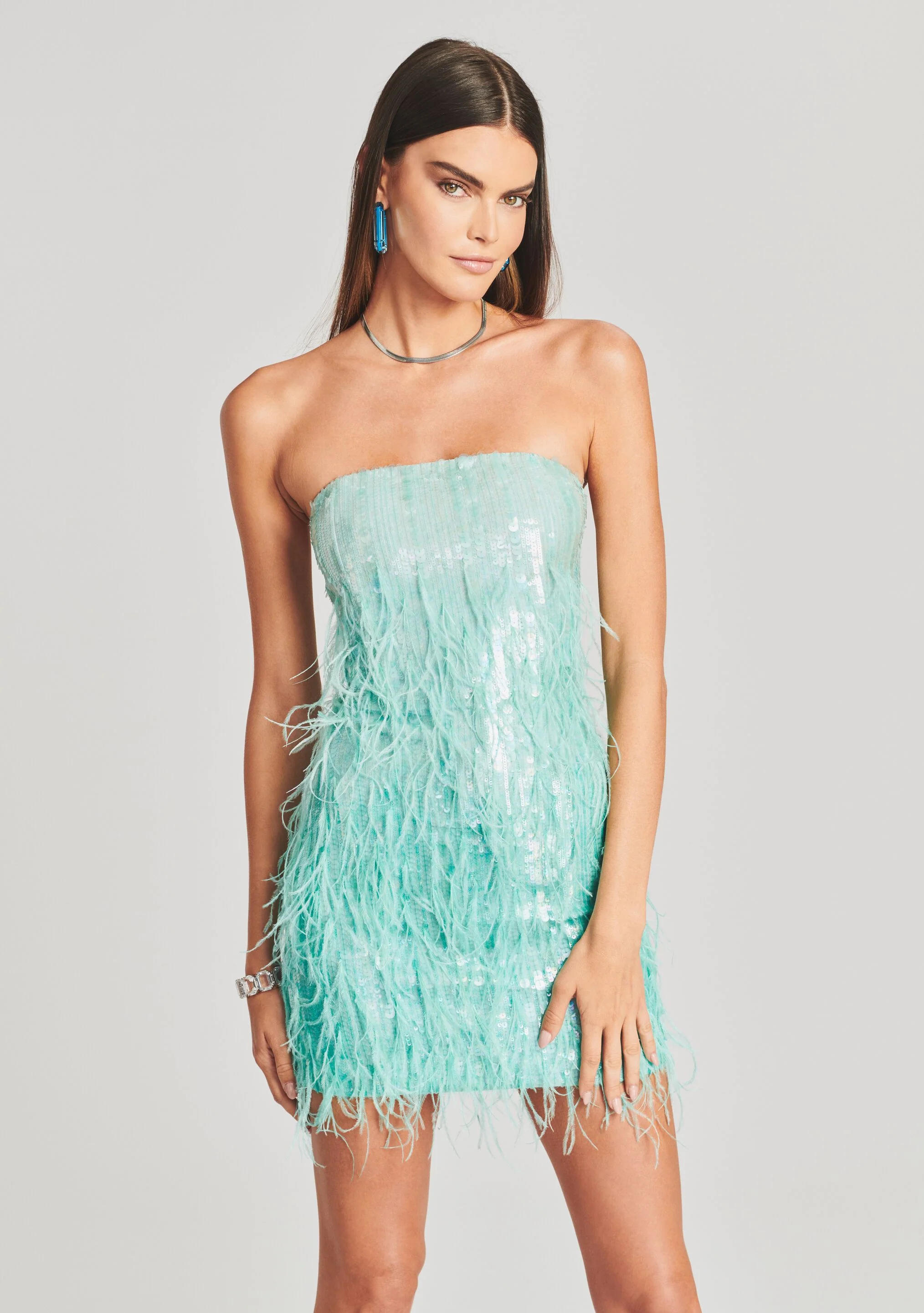 Anastasia Sequin Feather Dress - Image 5