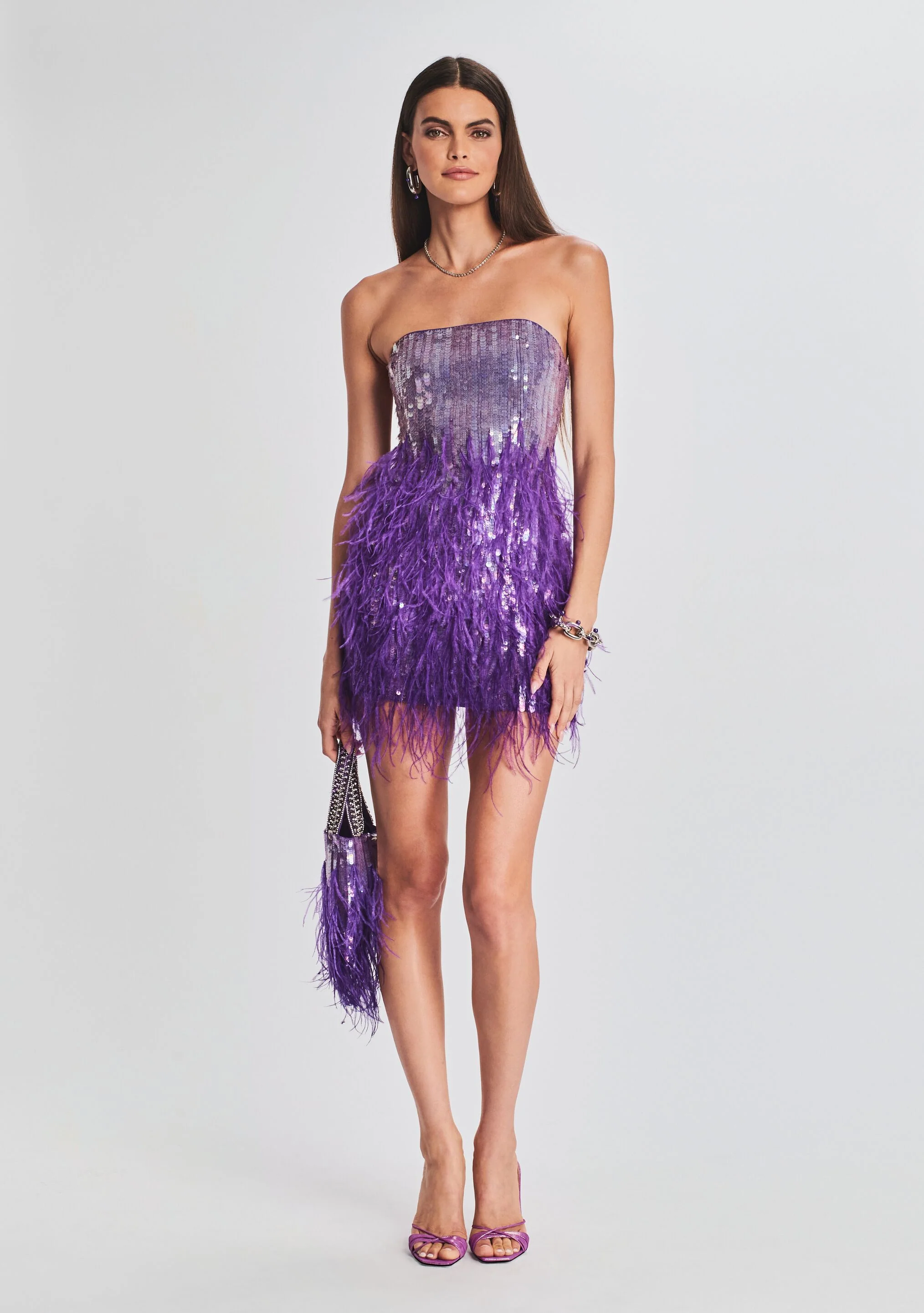 Anastasia Sequin Feather Dress - Image 6