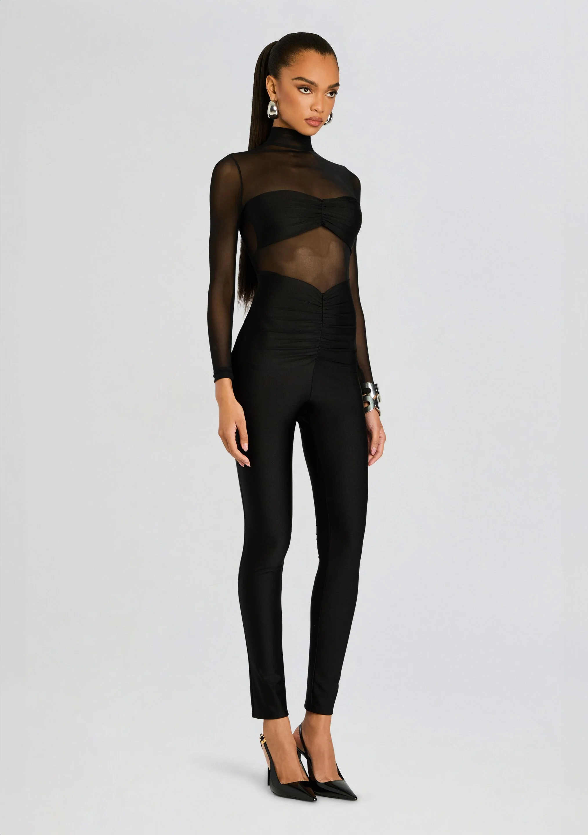 Brietta Bandeau Mesh Catsuit - Image 3