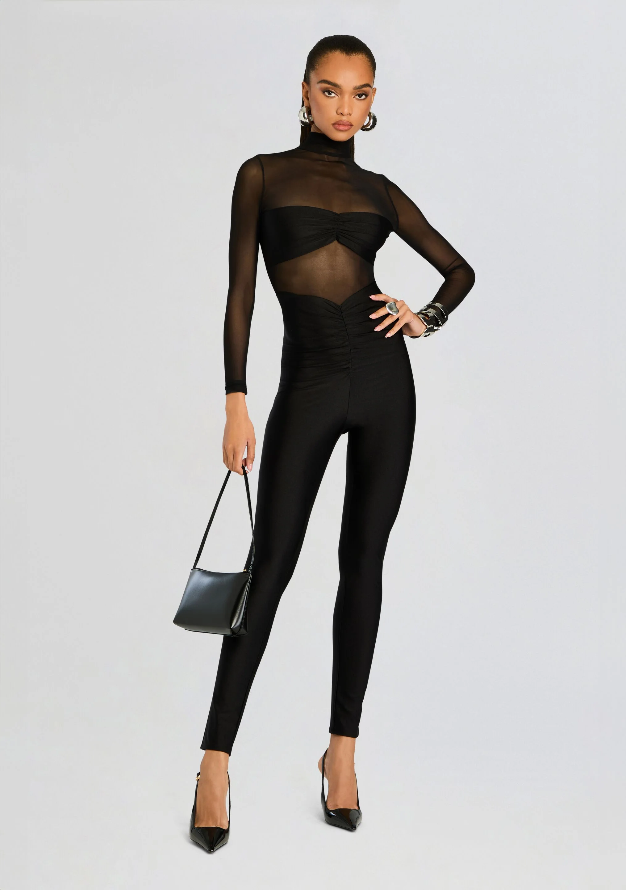 Brietta Bandeau Mesh Catsuit - Image 5