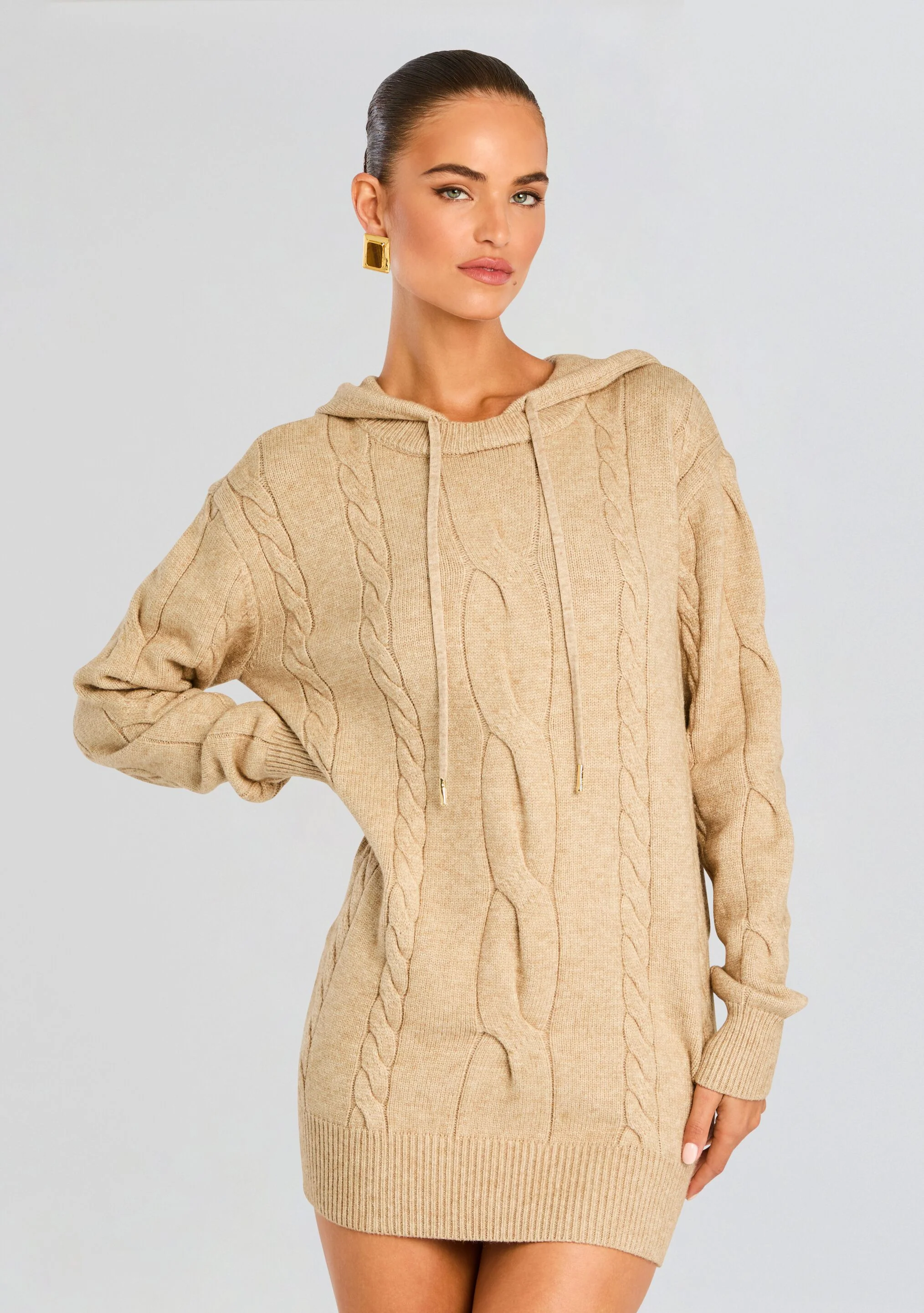 Cab Cable Knit Hoodie Dress - Image 2