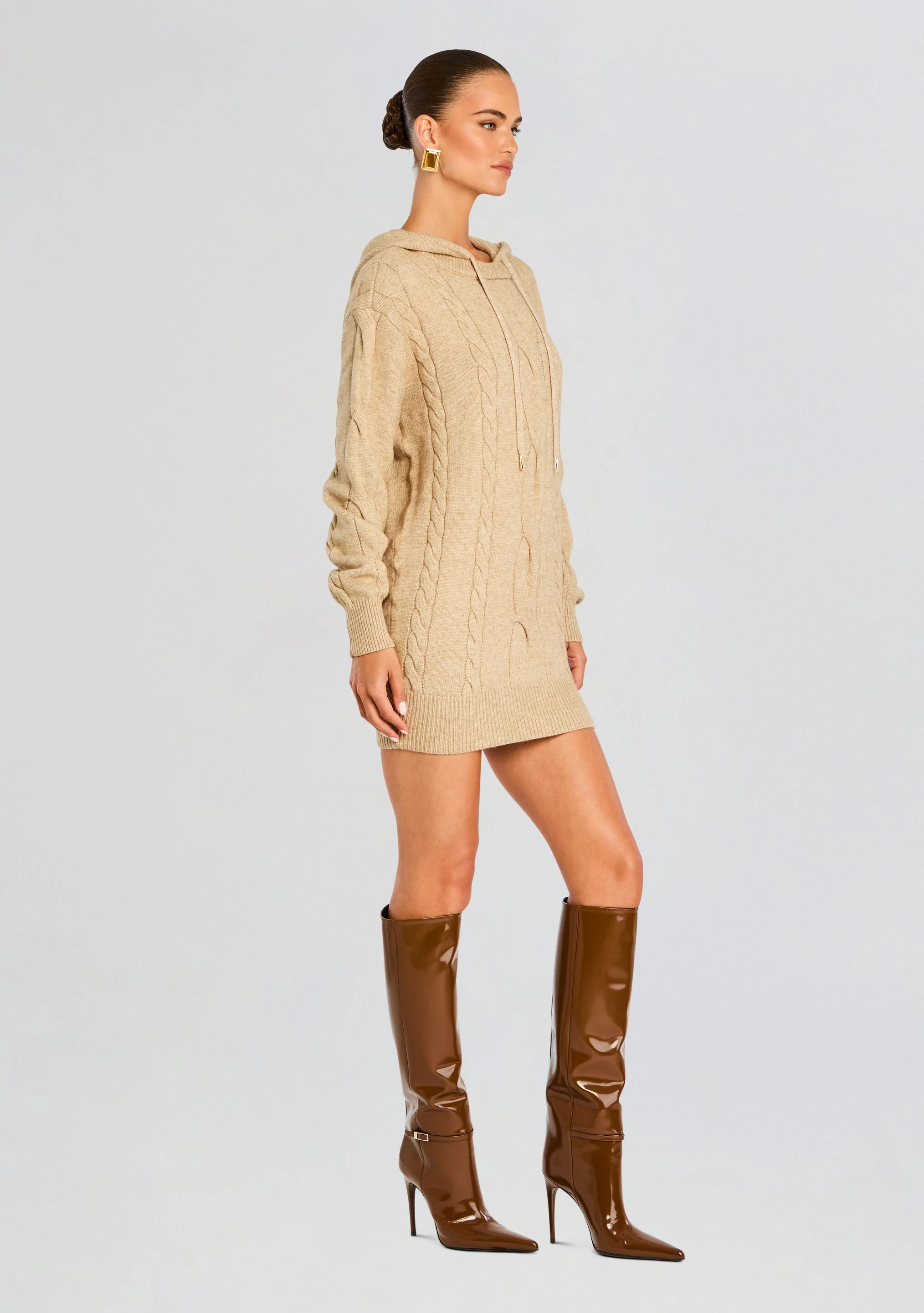 Cab Cable Knit Hoodie Dress - Image 3