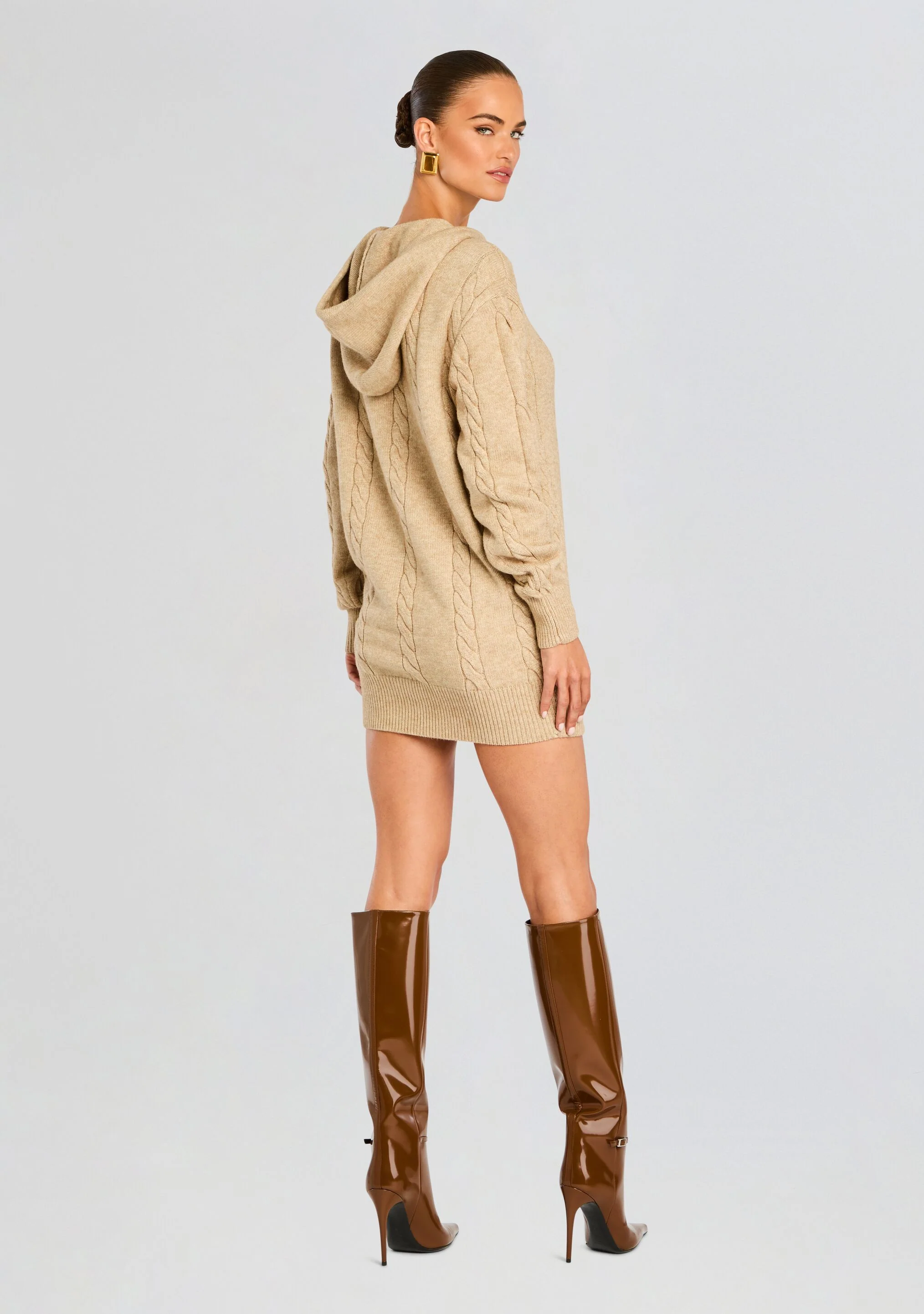 Cab Cable Knit Hoodie Dress - Image 4