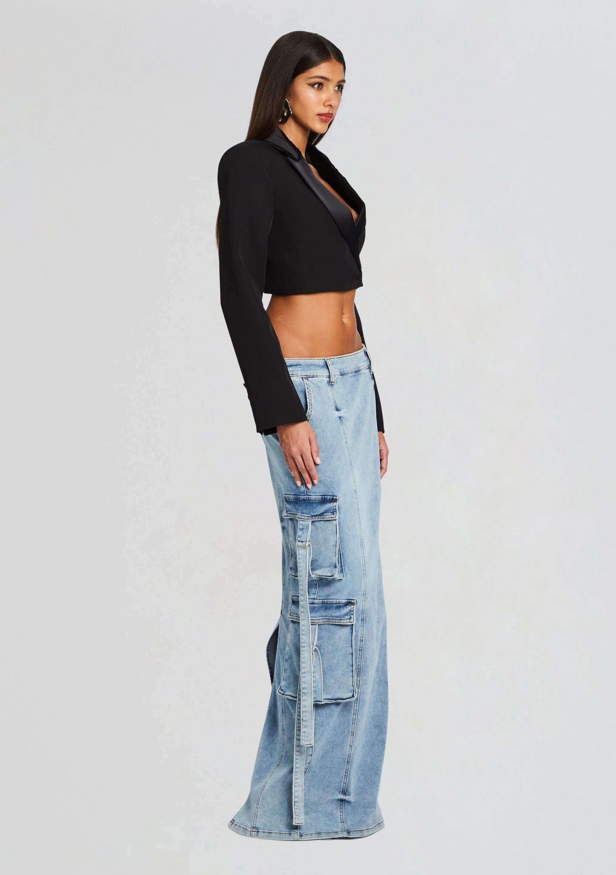 Cerise Cargo Denim Skirt - Image 3