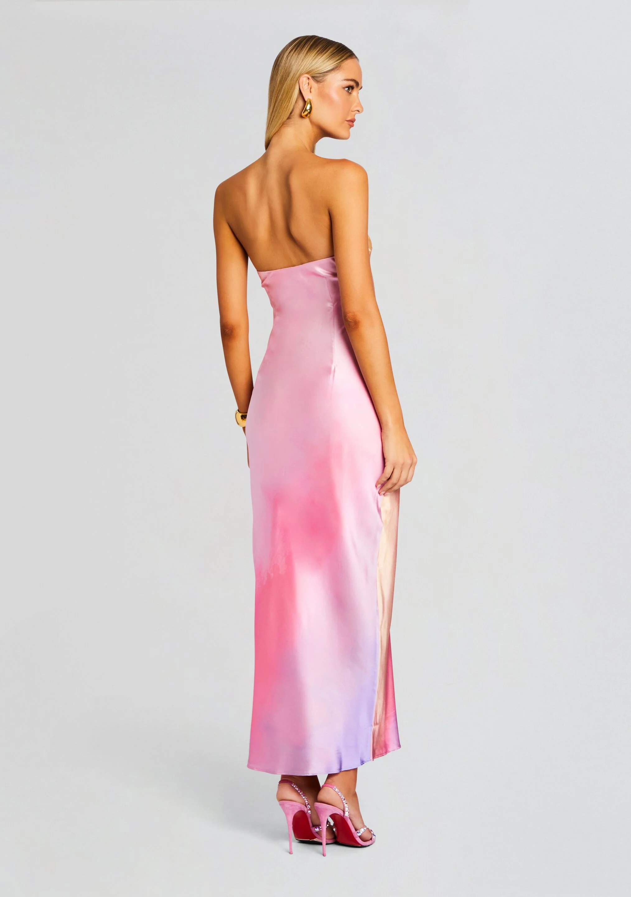 Cerith Silk Strapless Midi Dress - Image 4