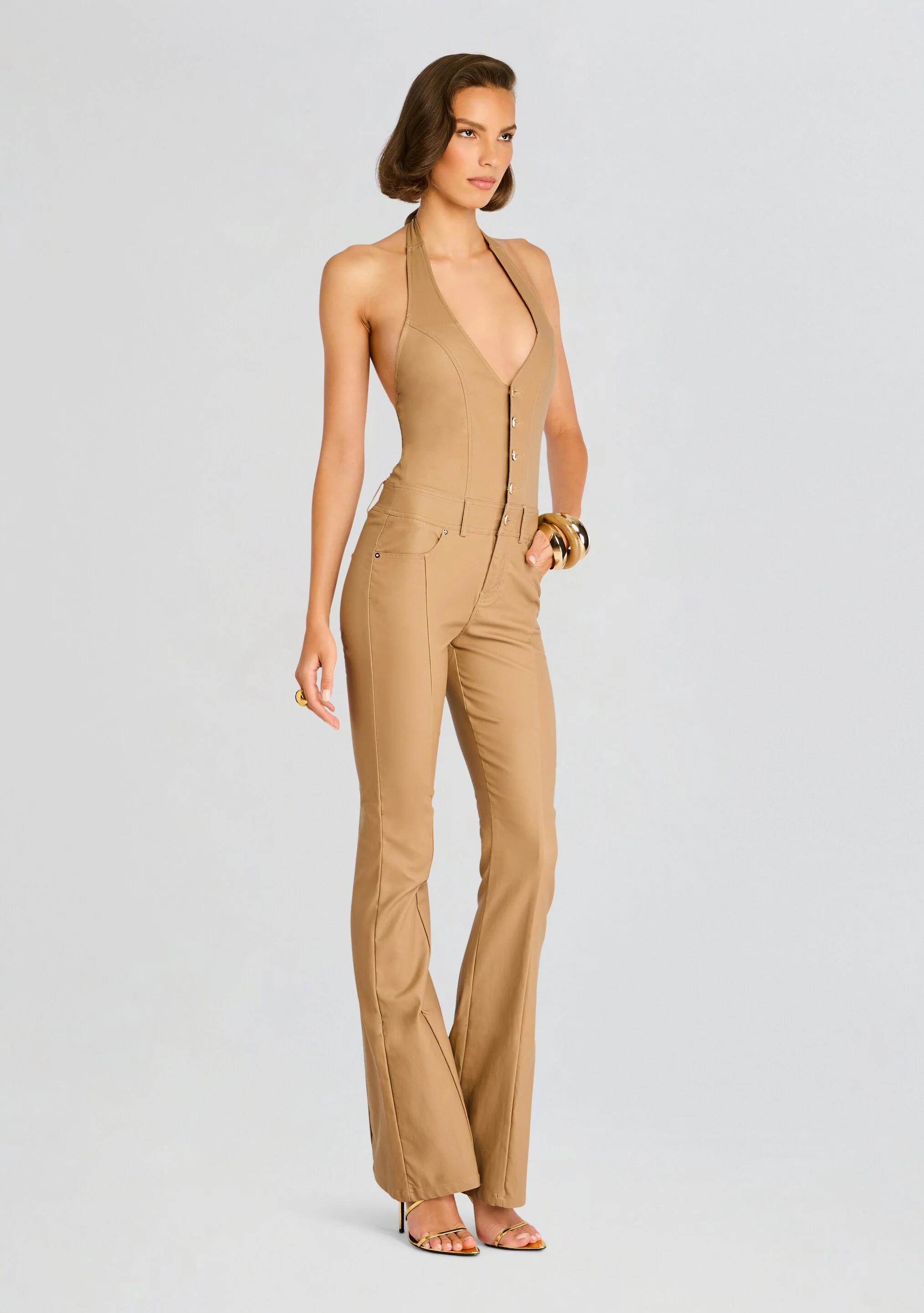 Cynthia Coated Denim Jumpsuit - Image 3