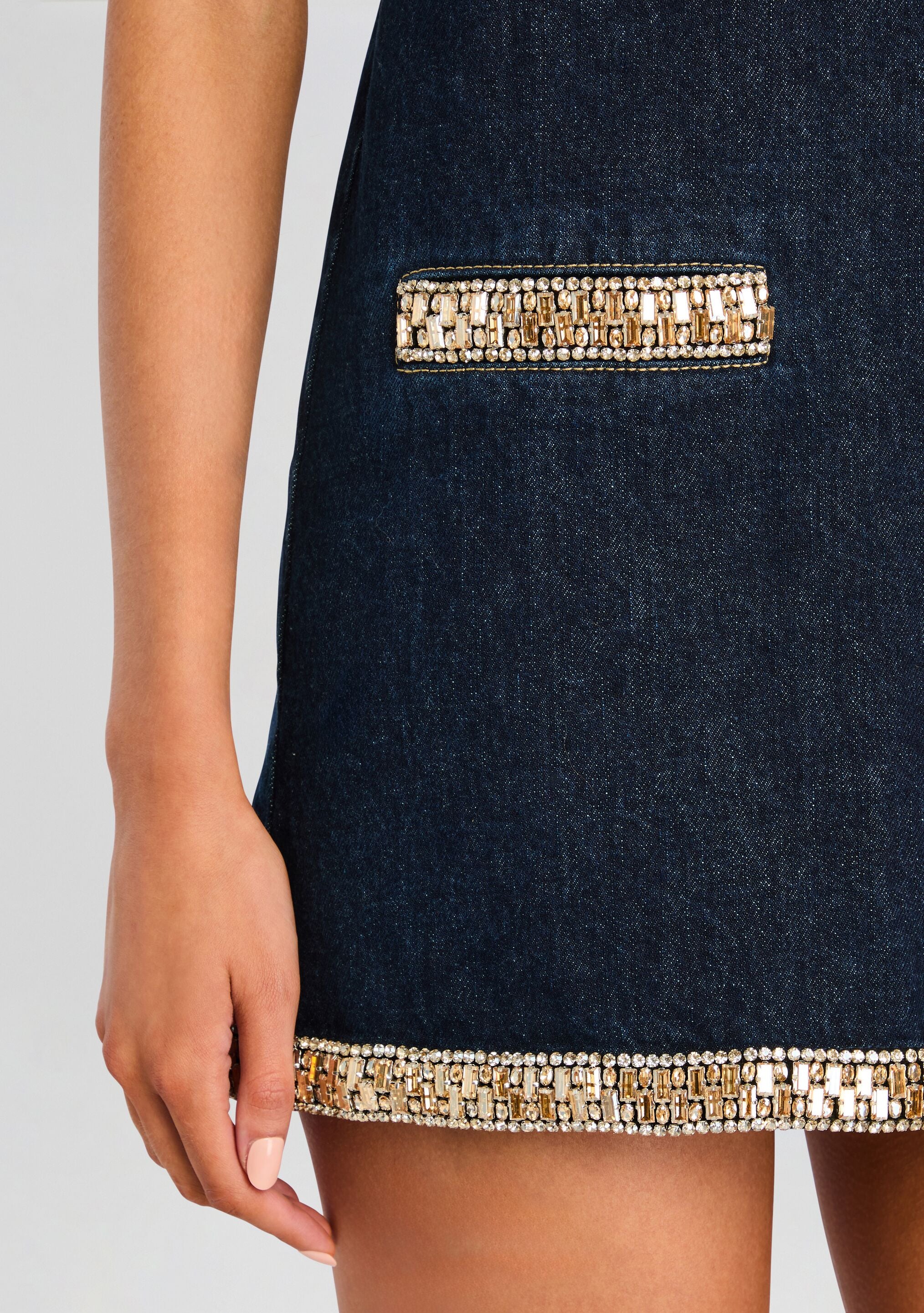 Dorte Denim Embellished Dress - Image 2