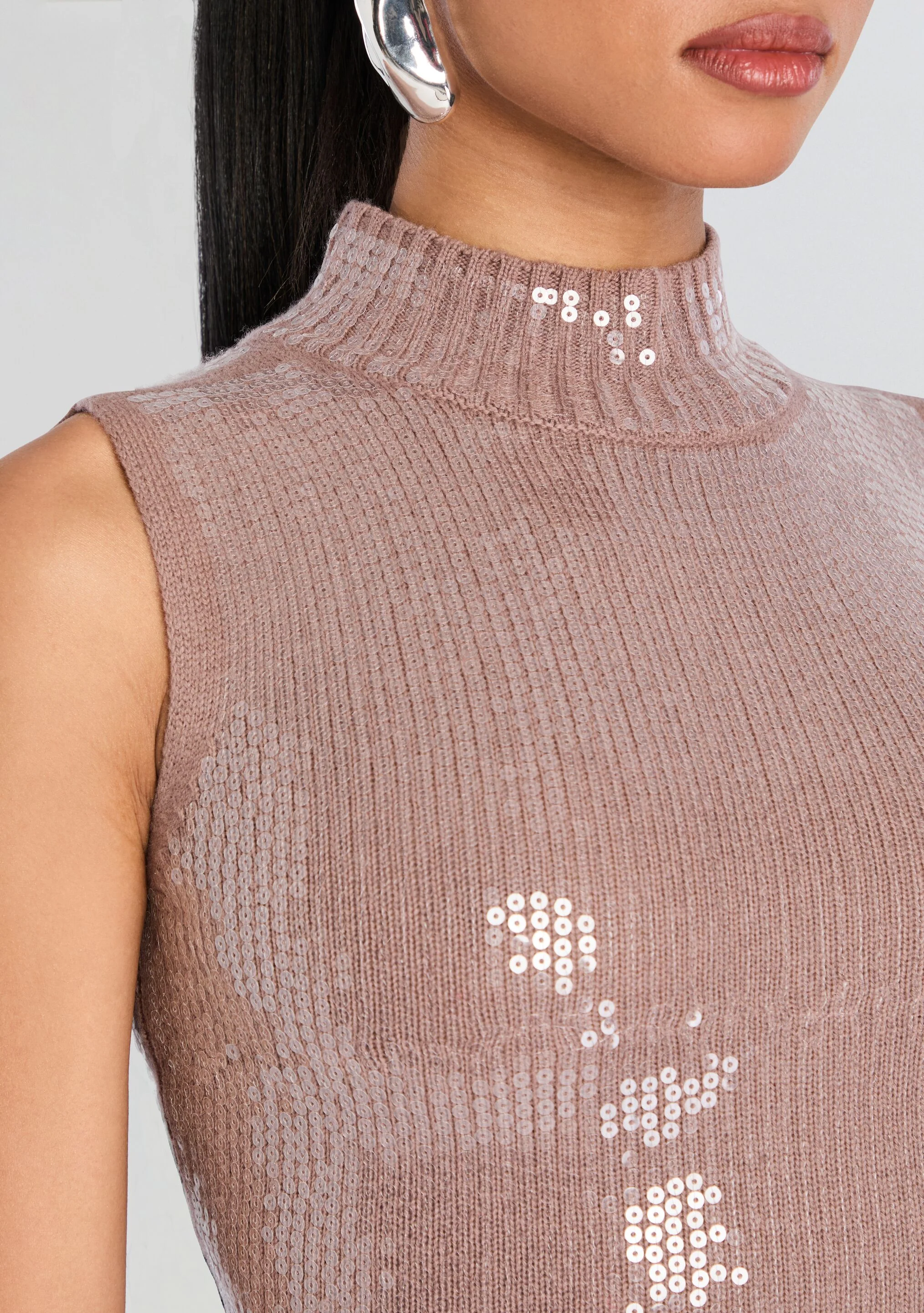 Dove Sequin Knit Dress - Image 2