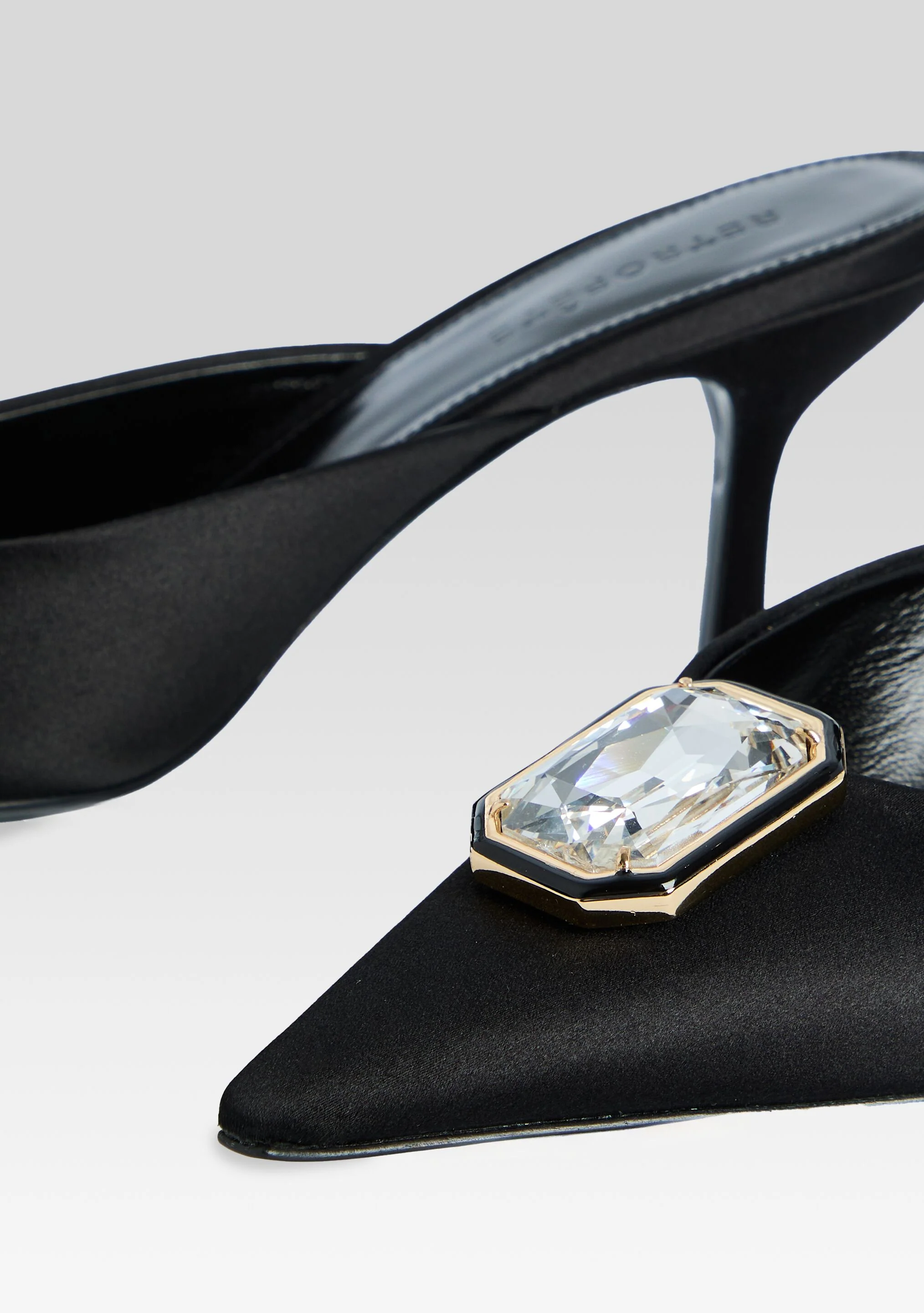 Francesca Satin Kitten Mule - Image 4