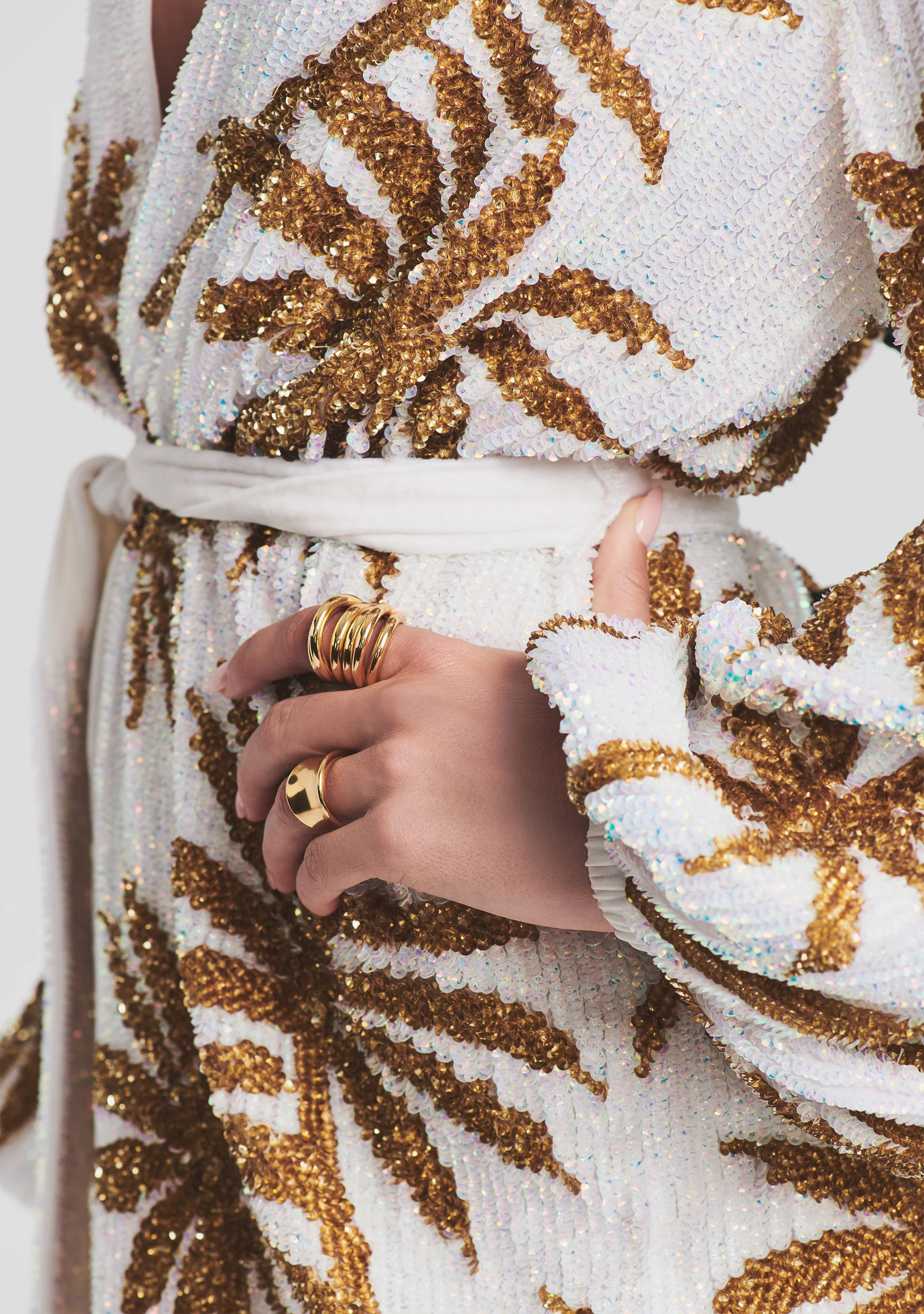 Gabrielle Sequin Palm Robe - Image 5