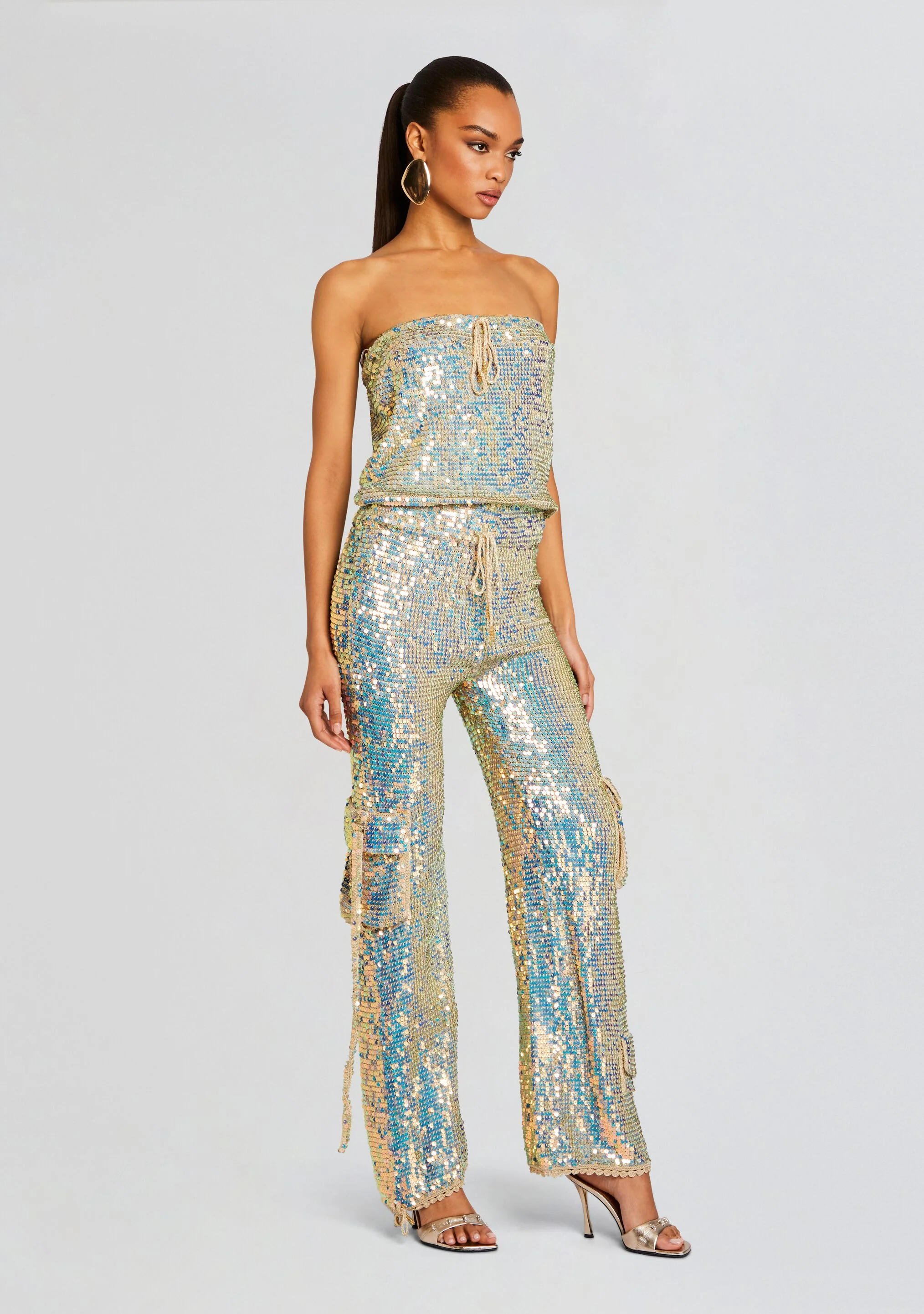 Hanalise Sequin Crochet Jumpsuit - Image 3