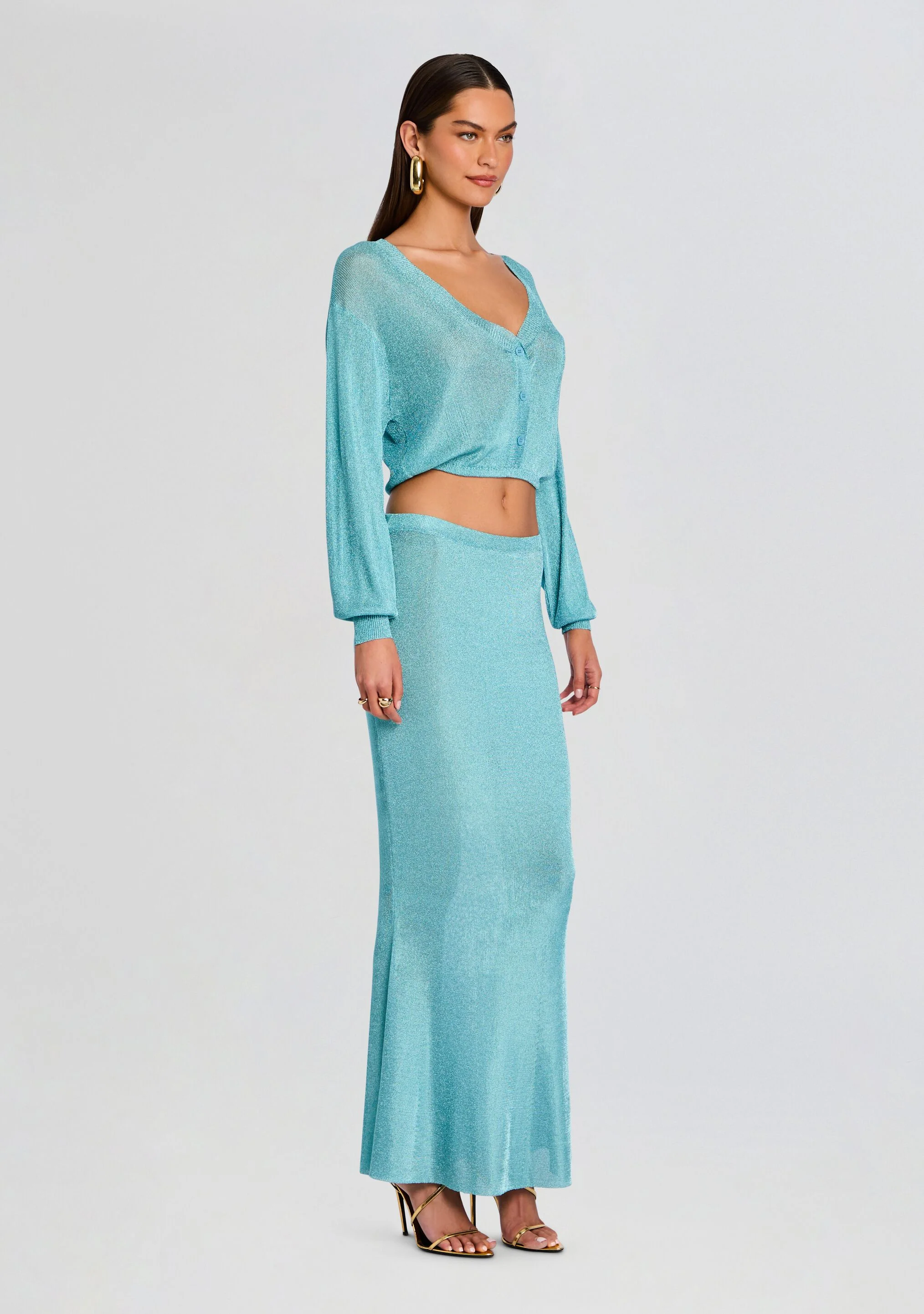Harmony Metallic Knit Skirt - Image 3