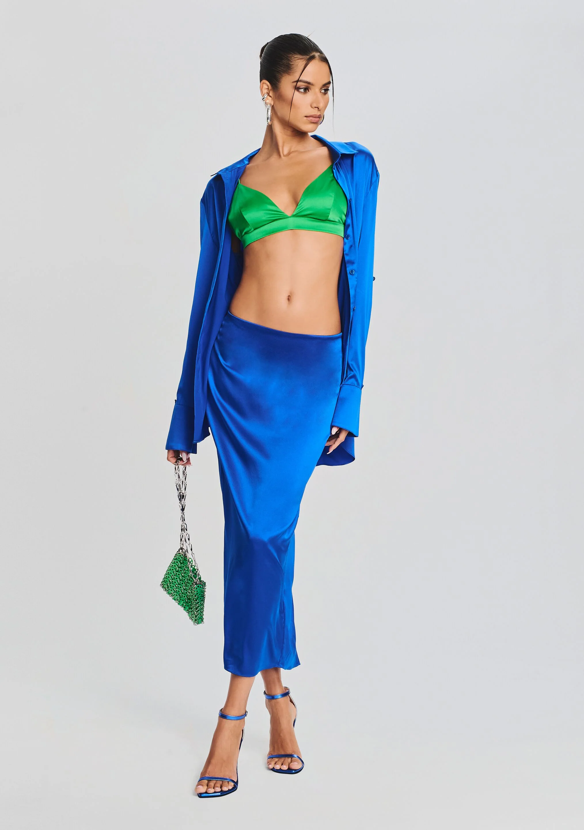 Julian Silk Midi Skirt - Image 2