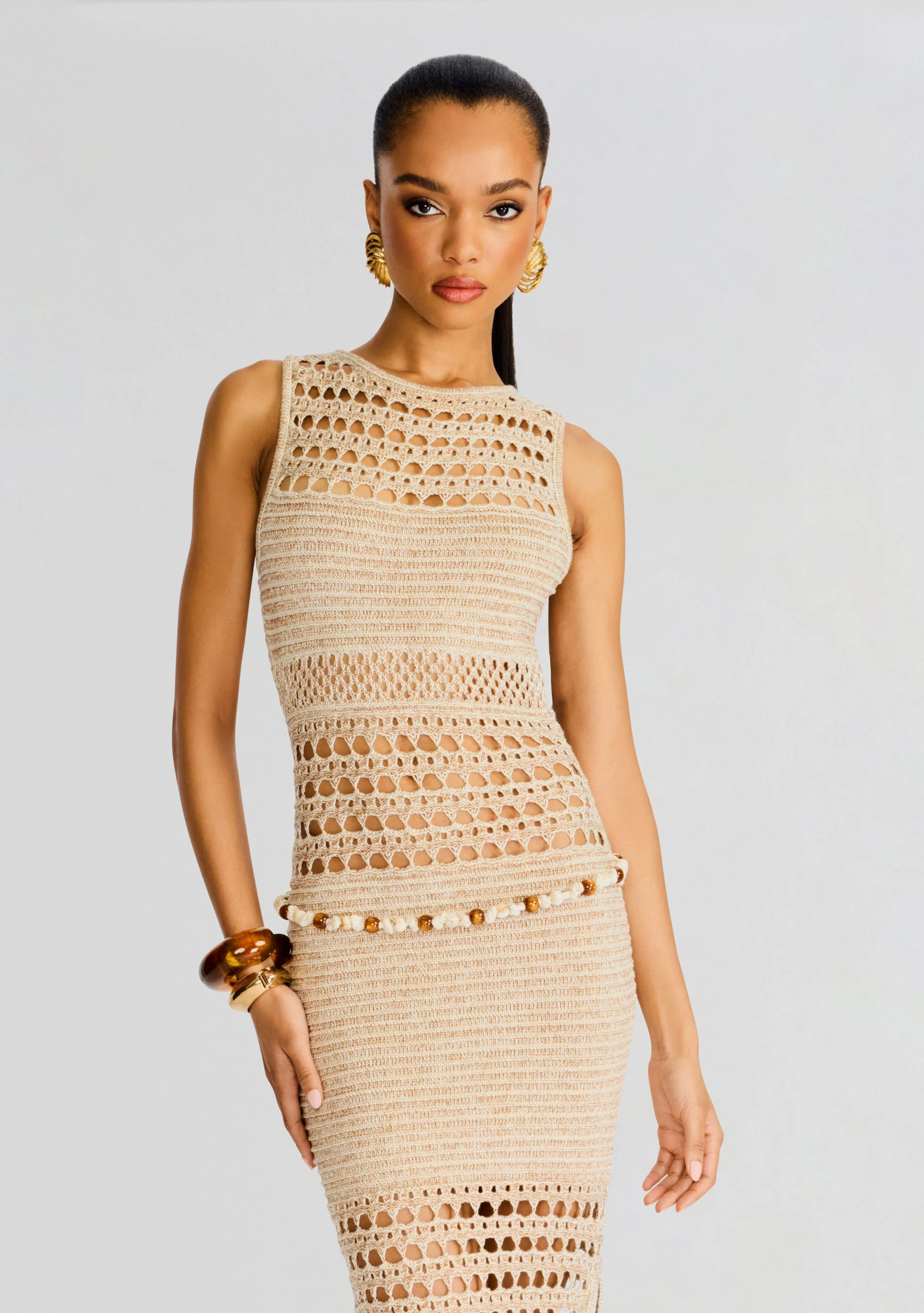 Kylan Knit Crochet Dress - Image 2