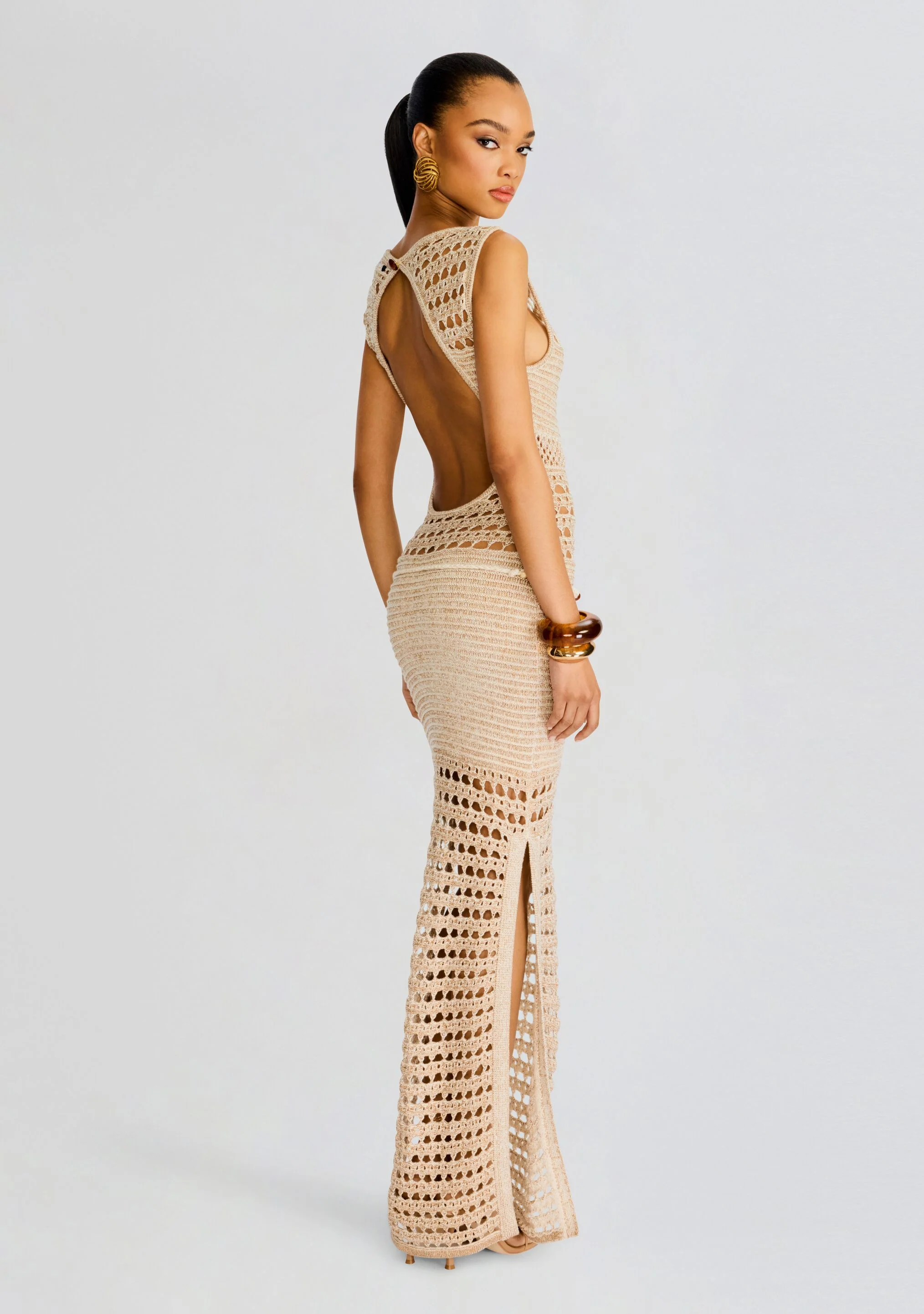 Kylan Knit Crochet Dress - Image 4