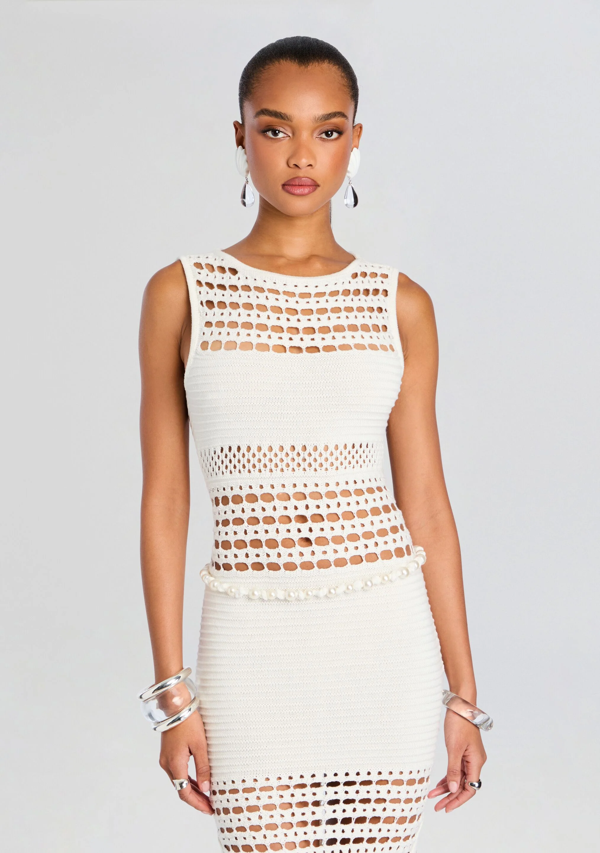 Kylan Knit Crochet Dress - Image 5
