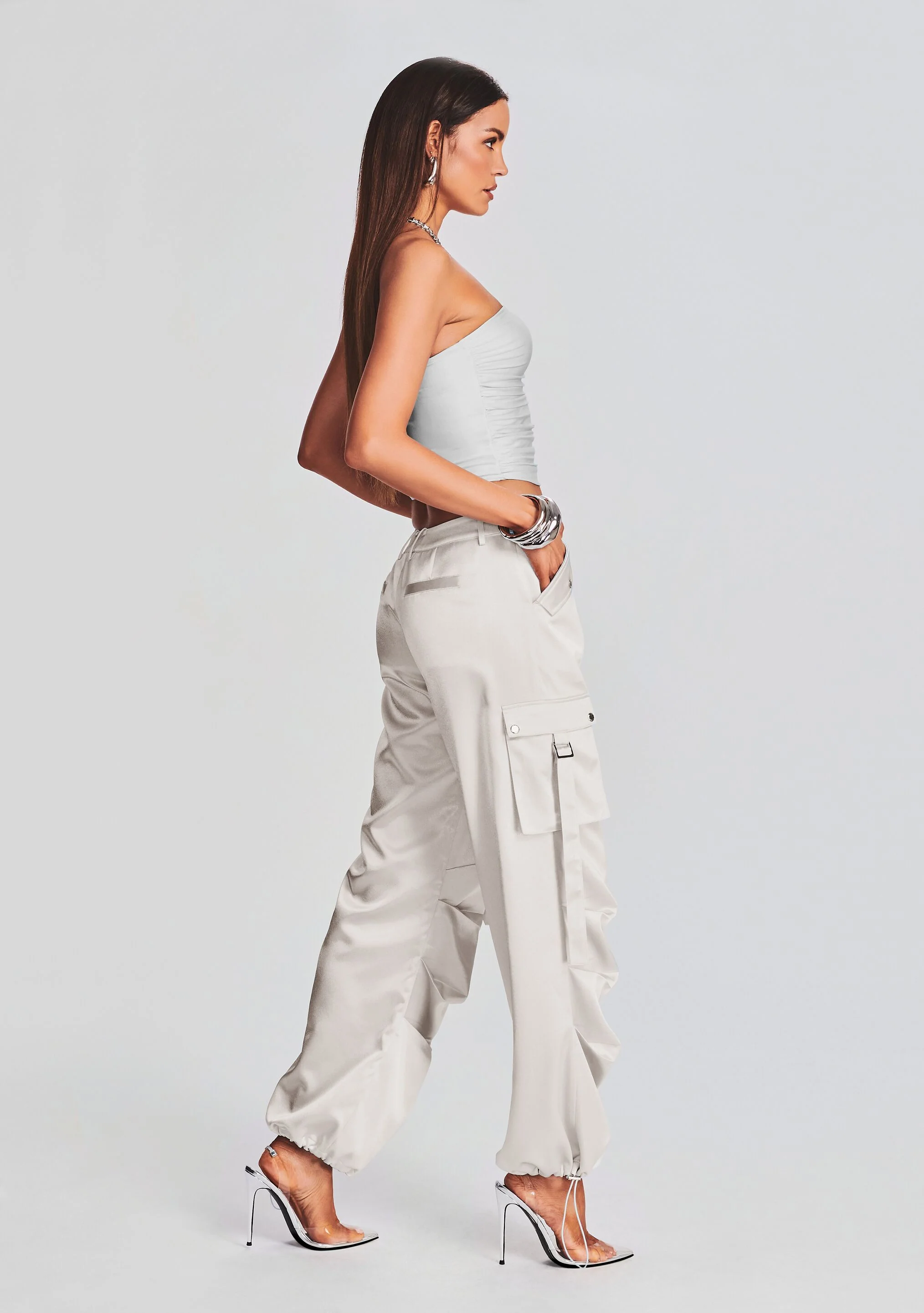 Lai Satin Cargo Pant - Image 3