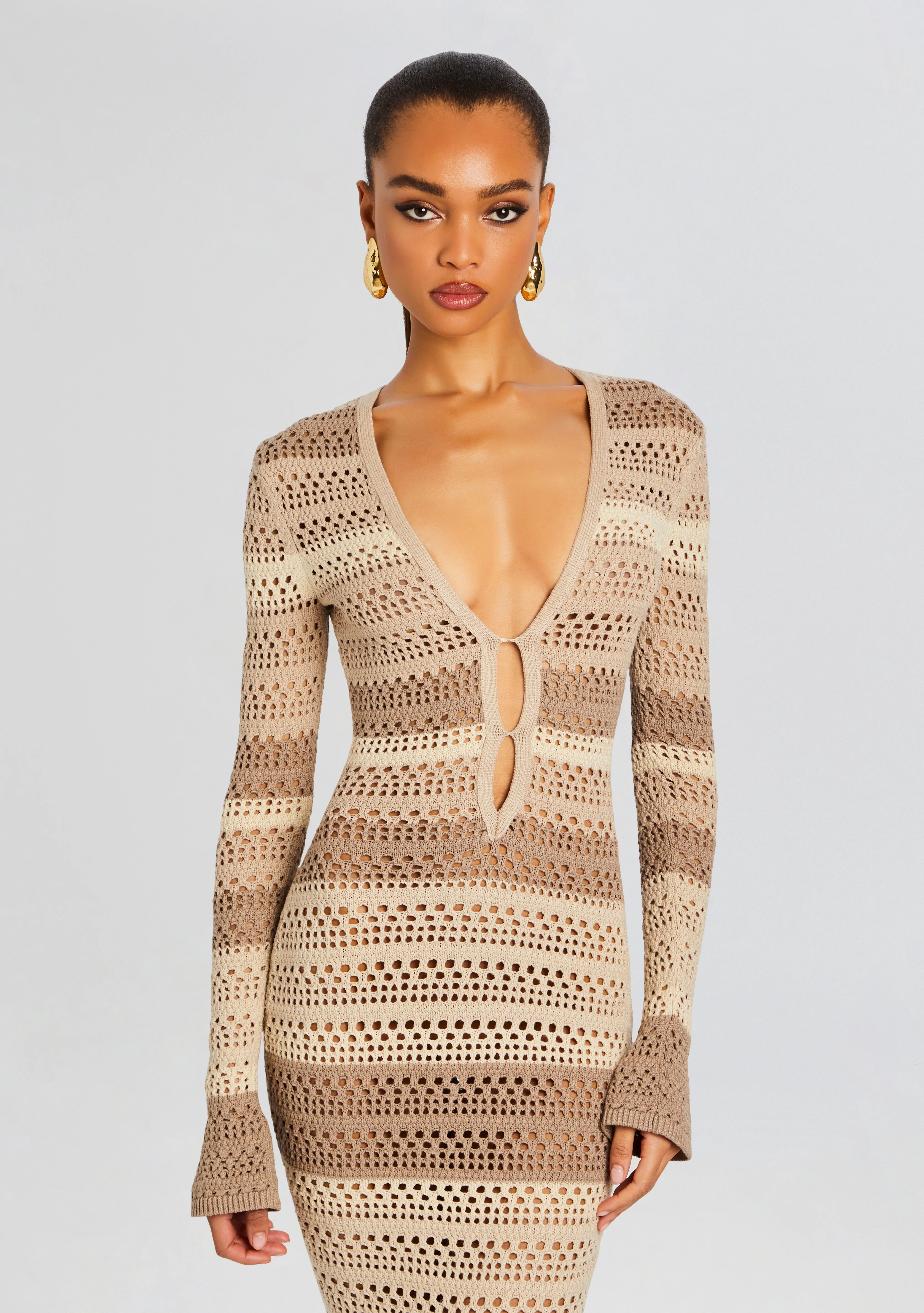 Lilith Knit Crochet Maxi Dress - Image 2