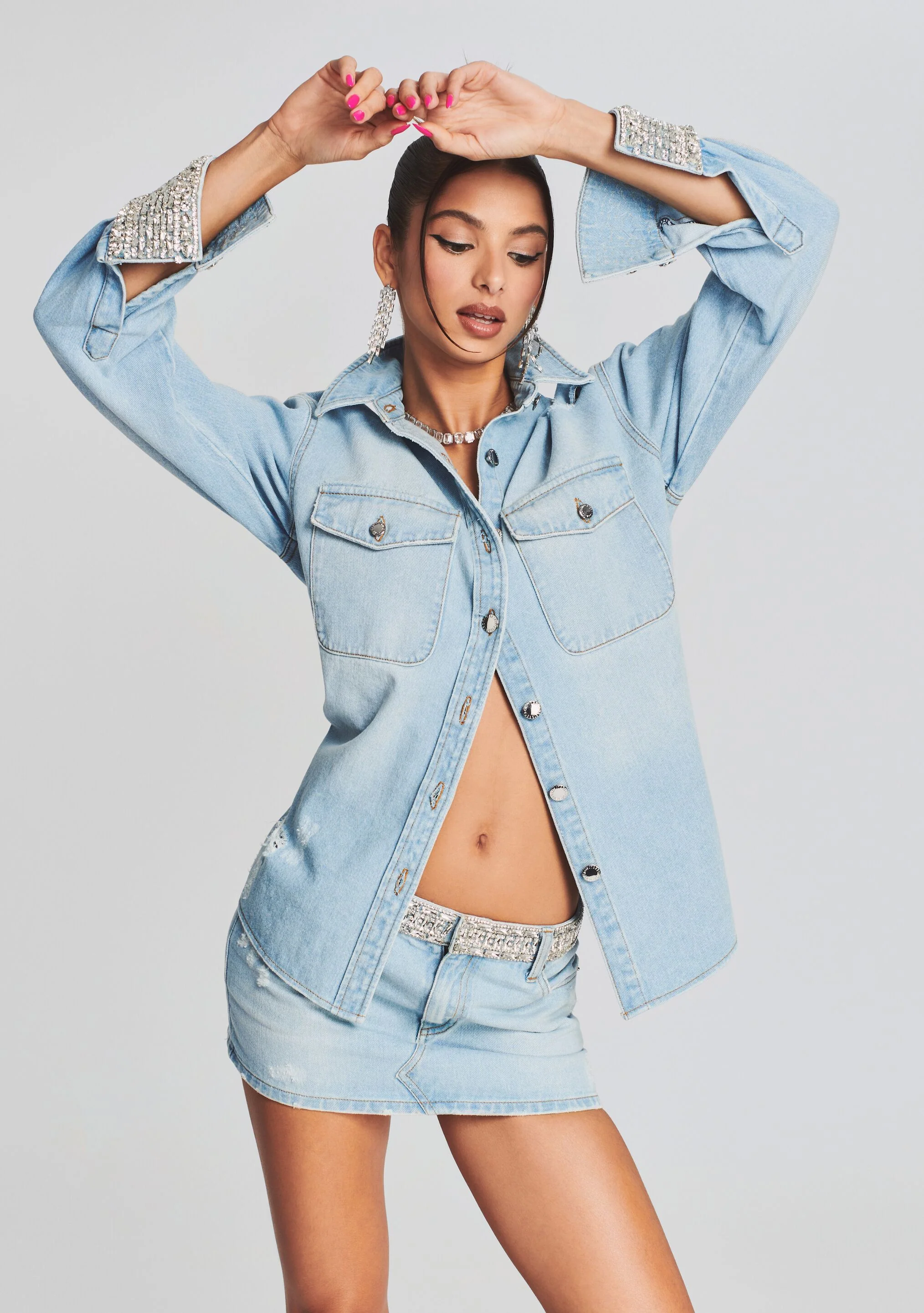 Lolita Embellished Denim Mini Skirt - Image 5