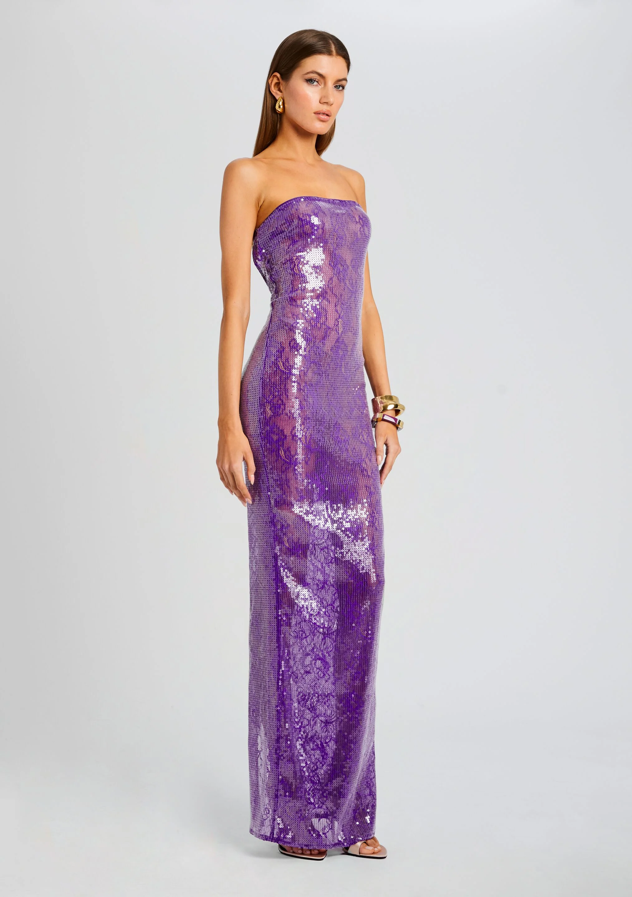 Lucia Sequin Lace Dress - Image 3