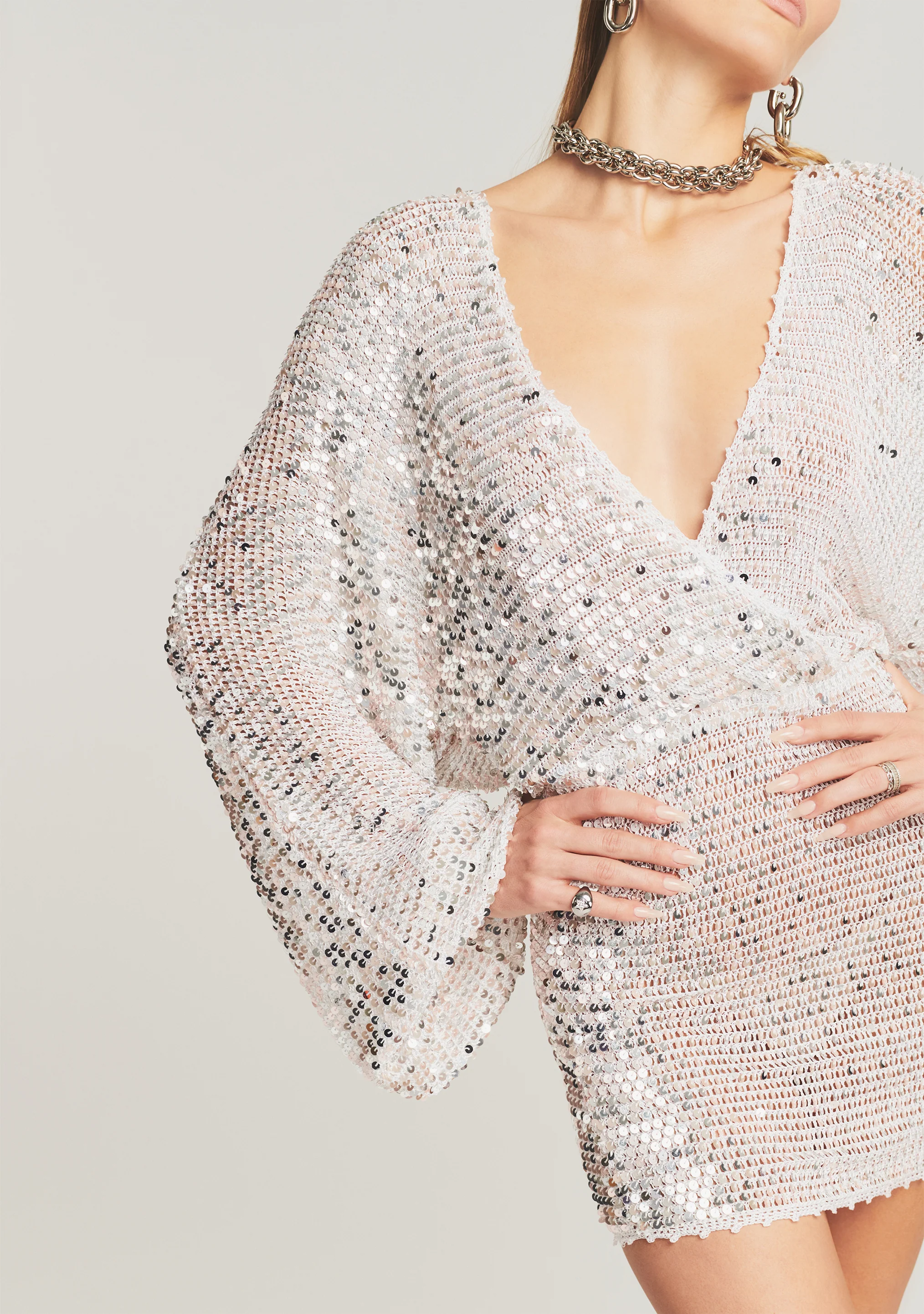 Lucia Sequin Crochet Dress - Image 2
