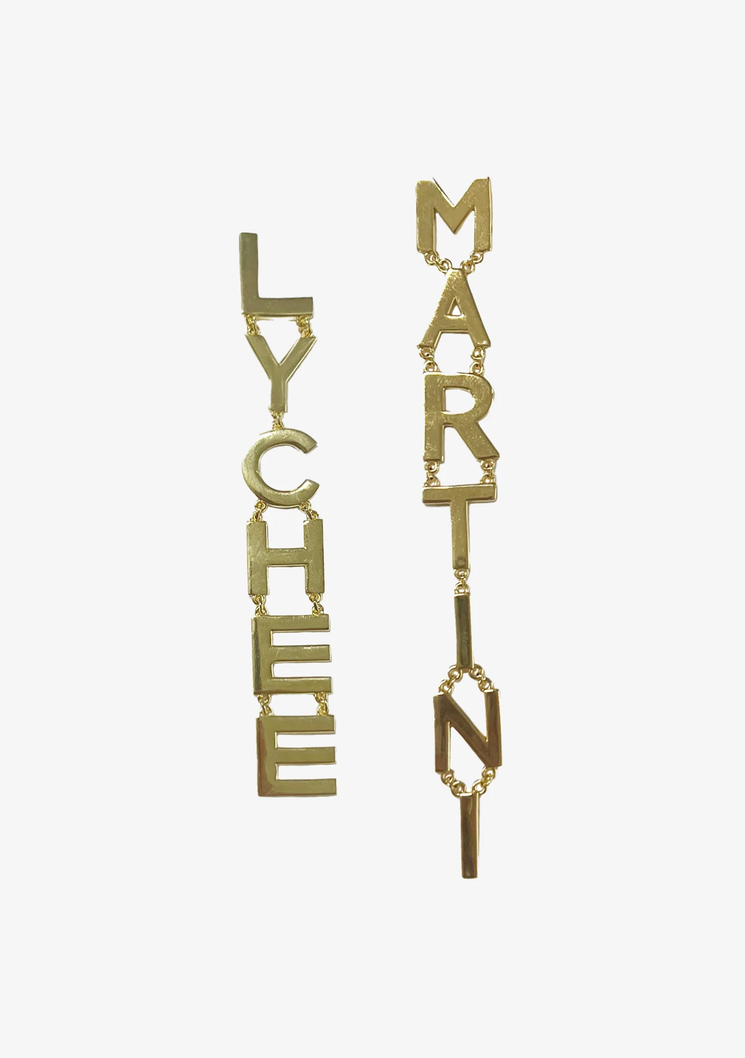Lychee Martini Letter Earrings - Image 2
