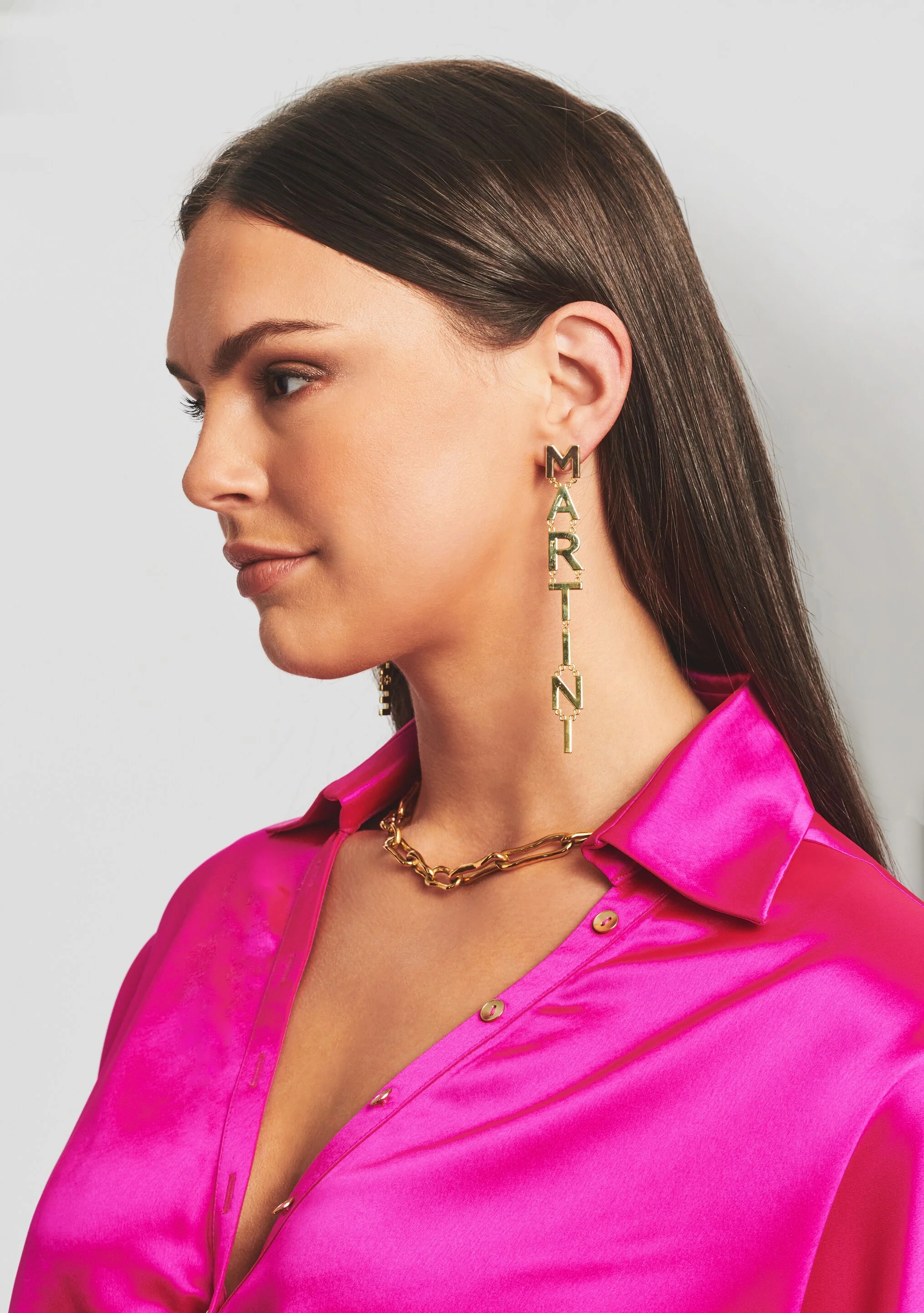 Lychee Martini Letter Earrings - Image 3