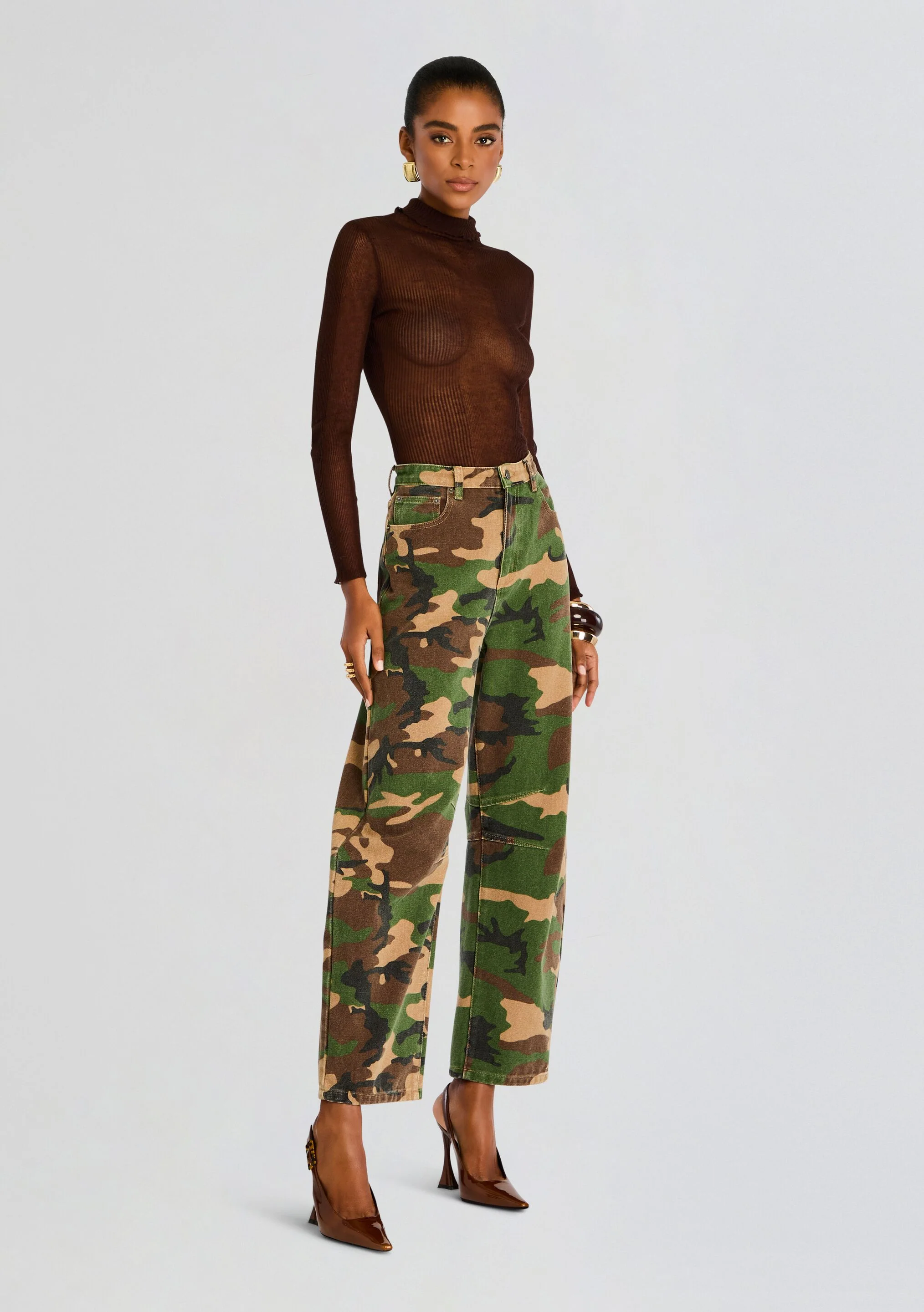 Marbel Mid Rise Barrel Jean - Image 3