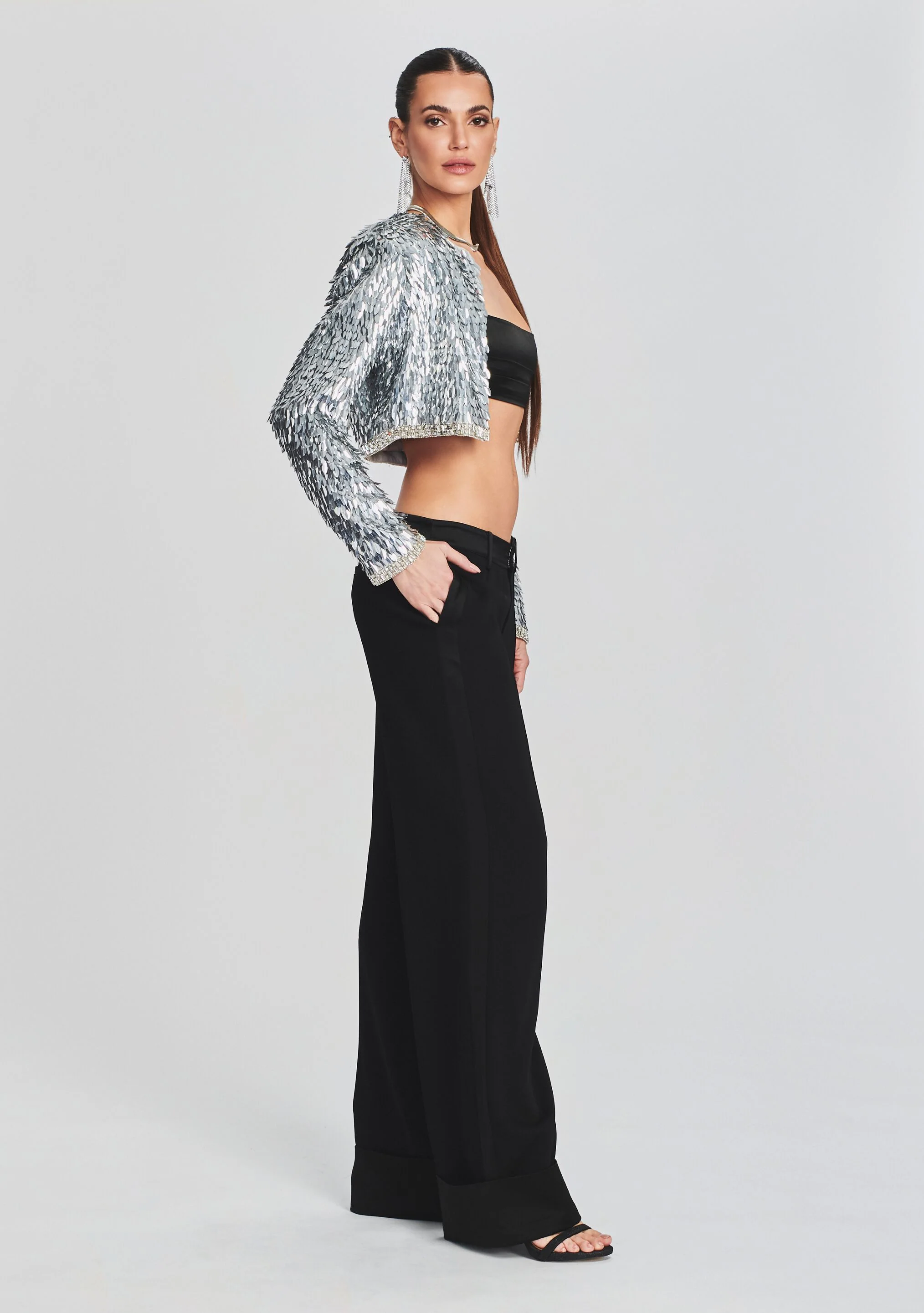 Maren Sequin Feather Jacket - Image 3