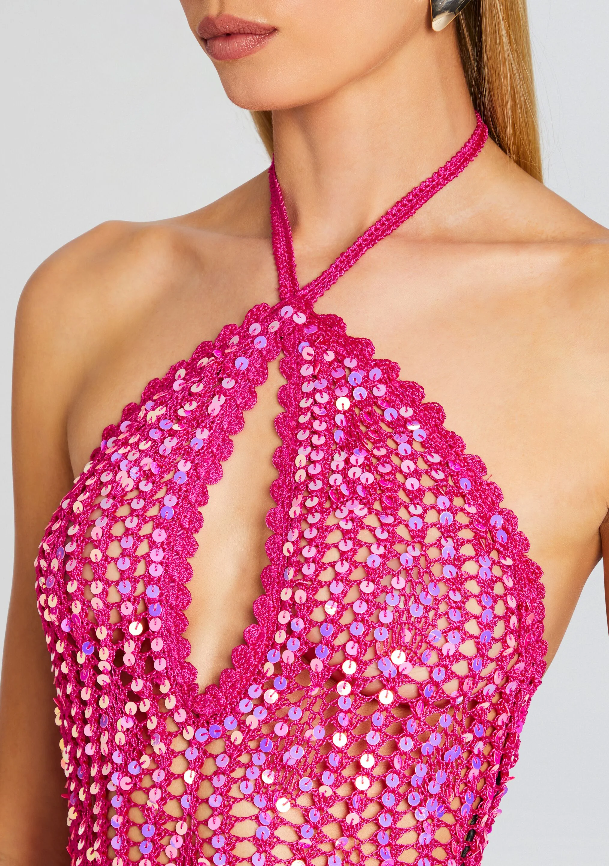 Massie Sequin Crochet Dress - Image 2