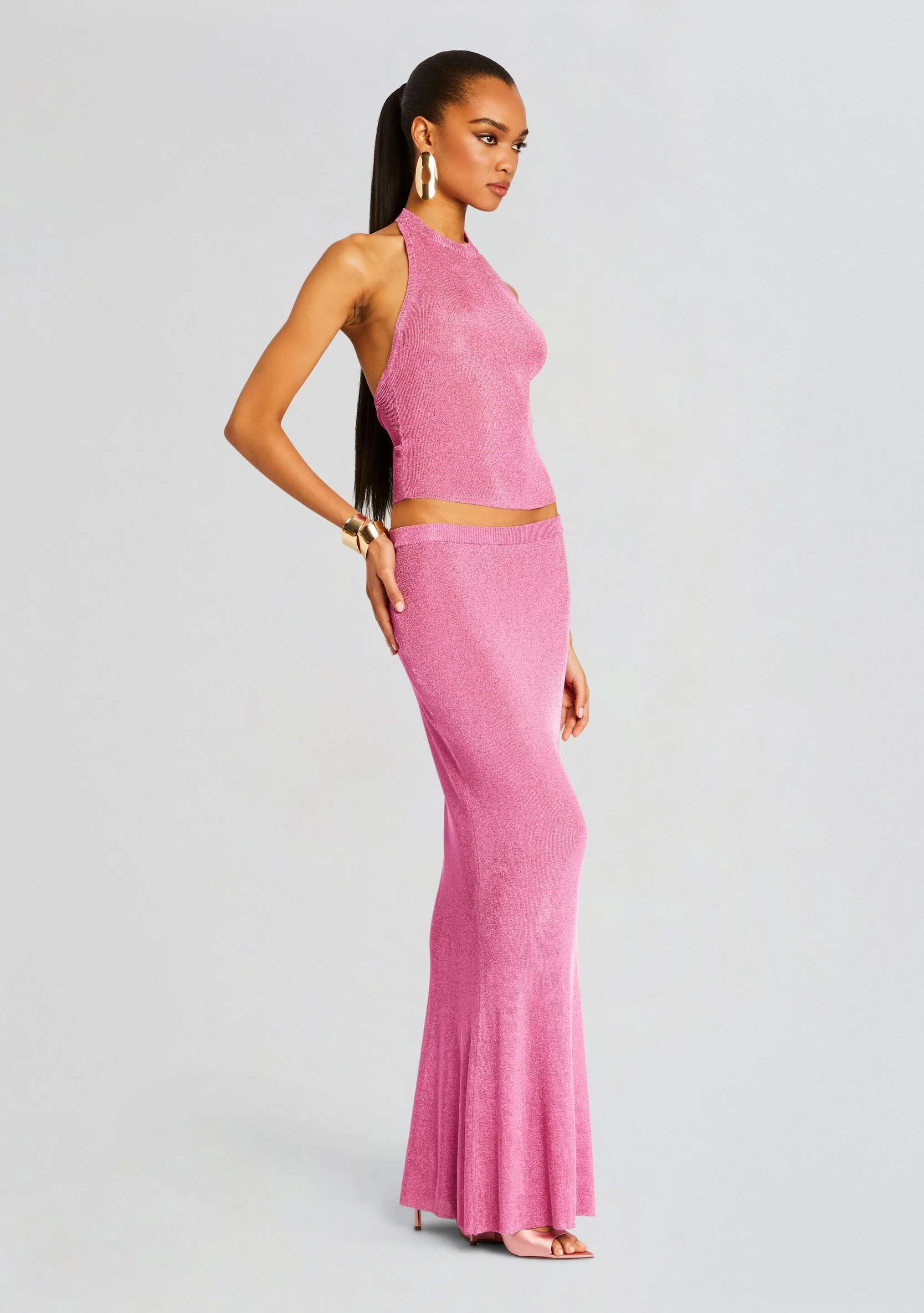 Minnie Metallic Knit Halter Top - Image 3