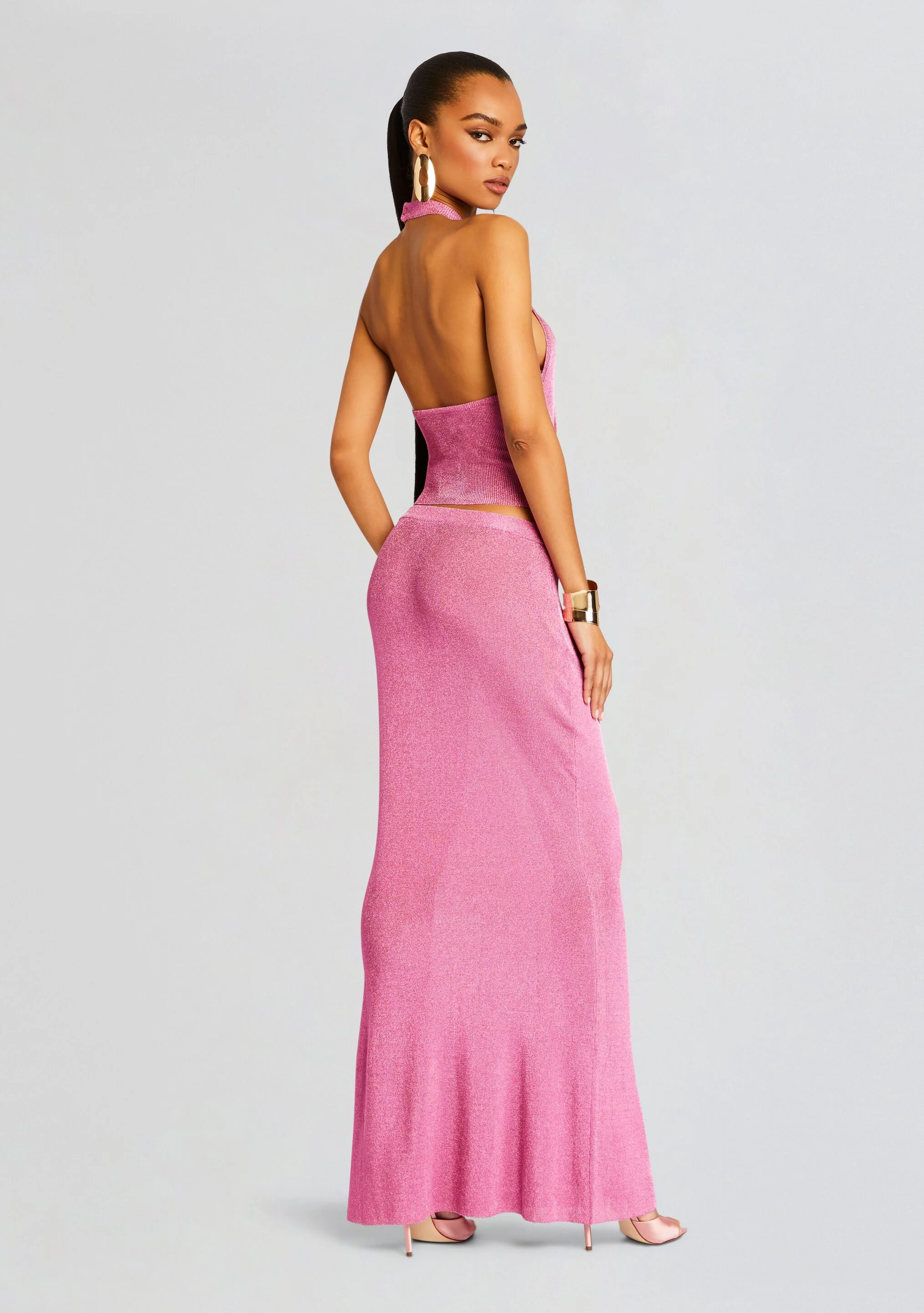 Minnie Metallic Knit Halter Top - Image 4