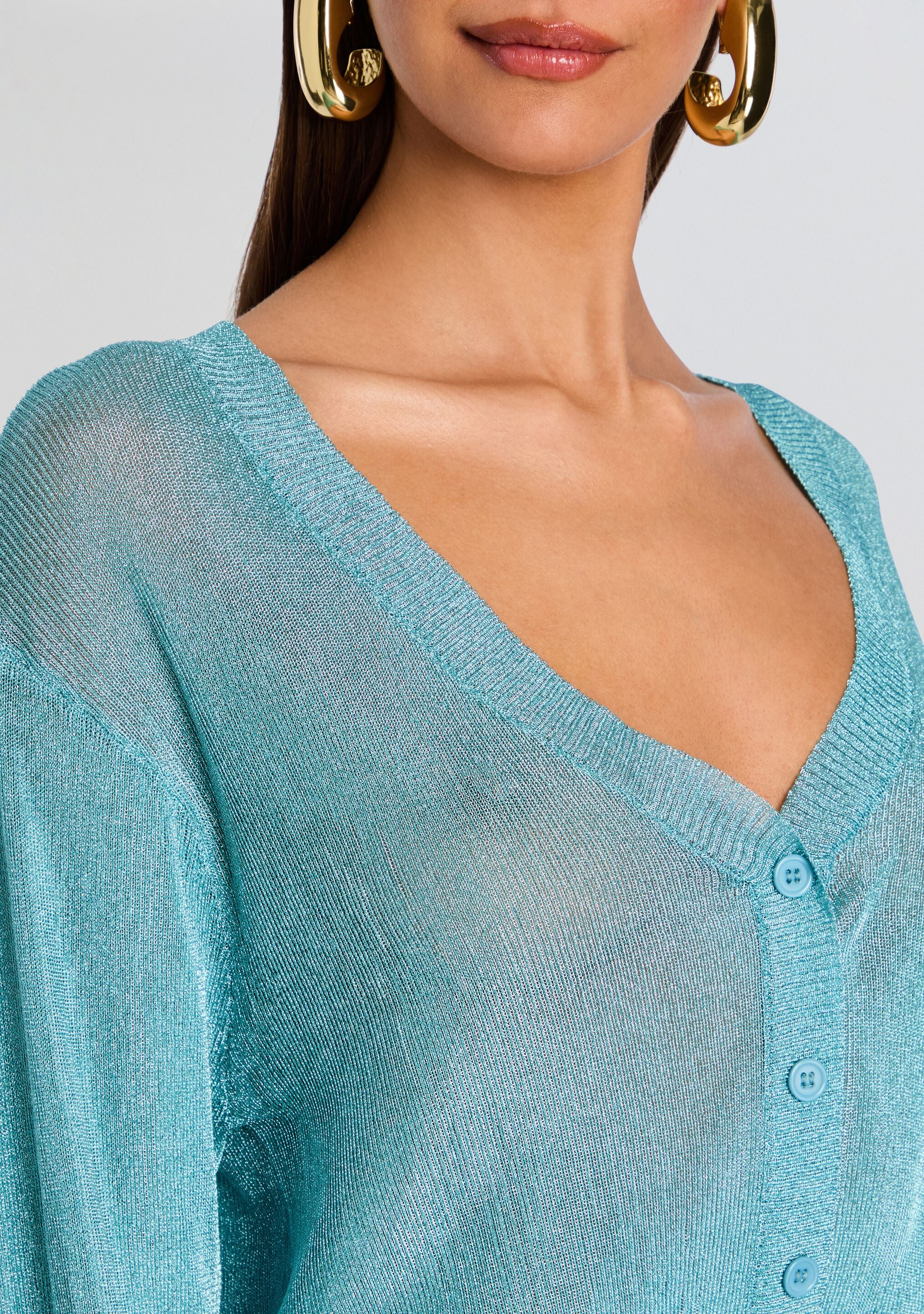 Moni Metallic Knit Cardigan - Image 2