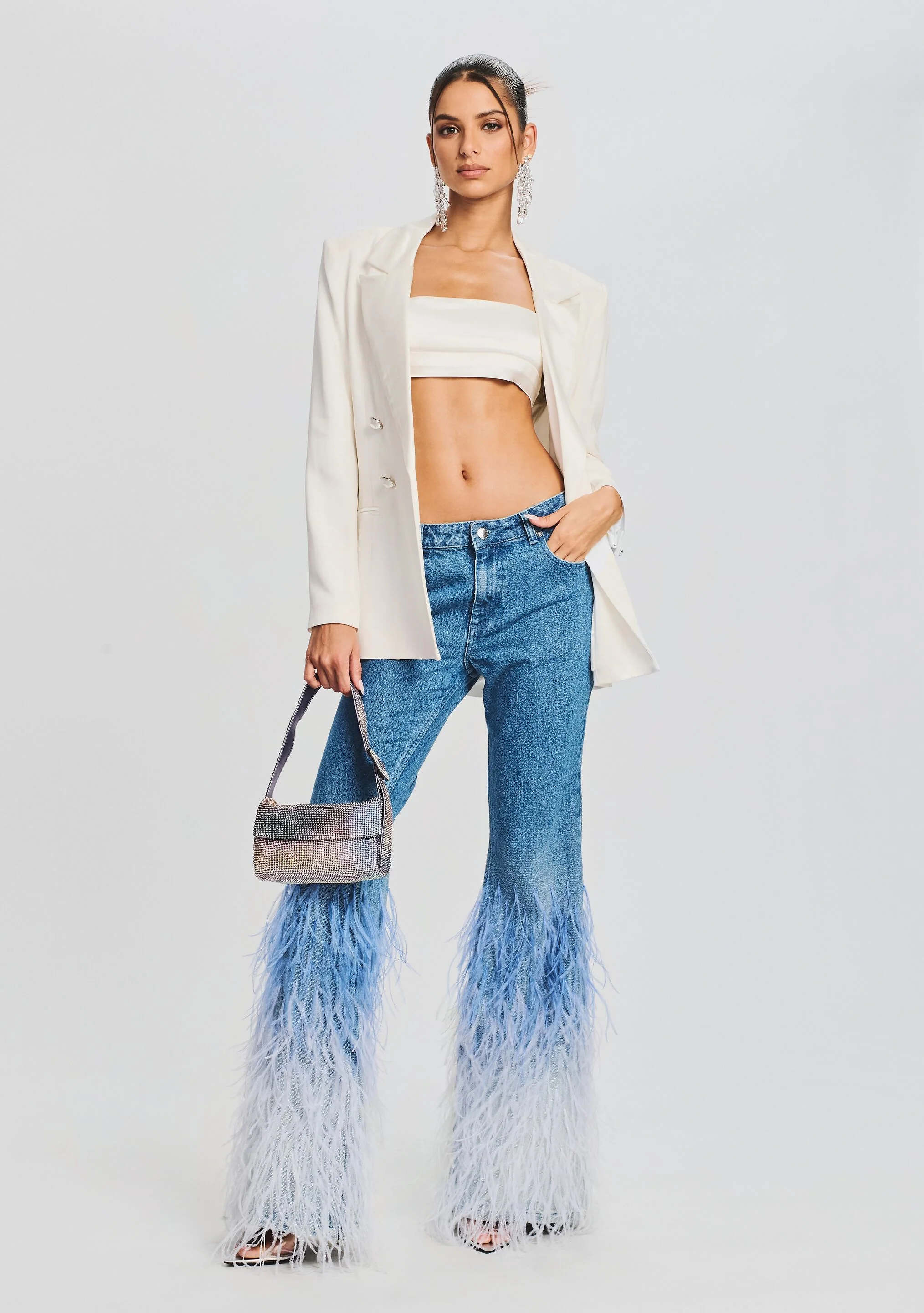 Moore Mid Rise Flare Feather Jean - Image 5