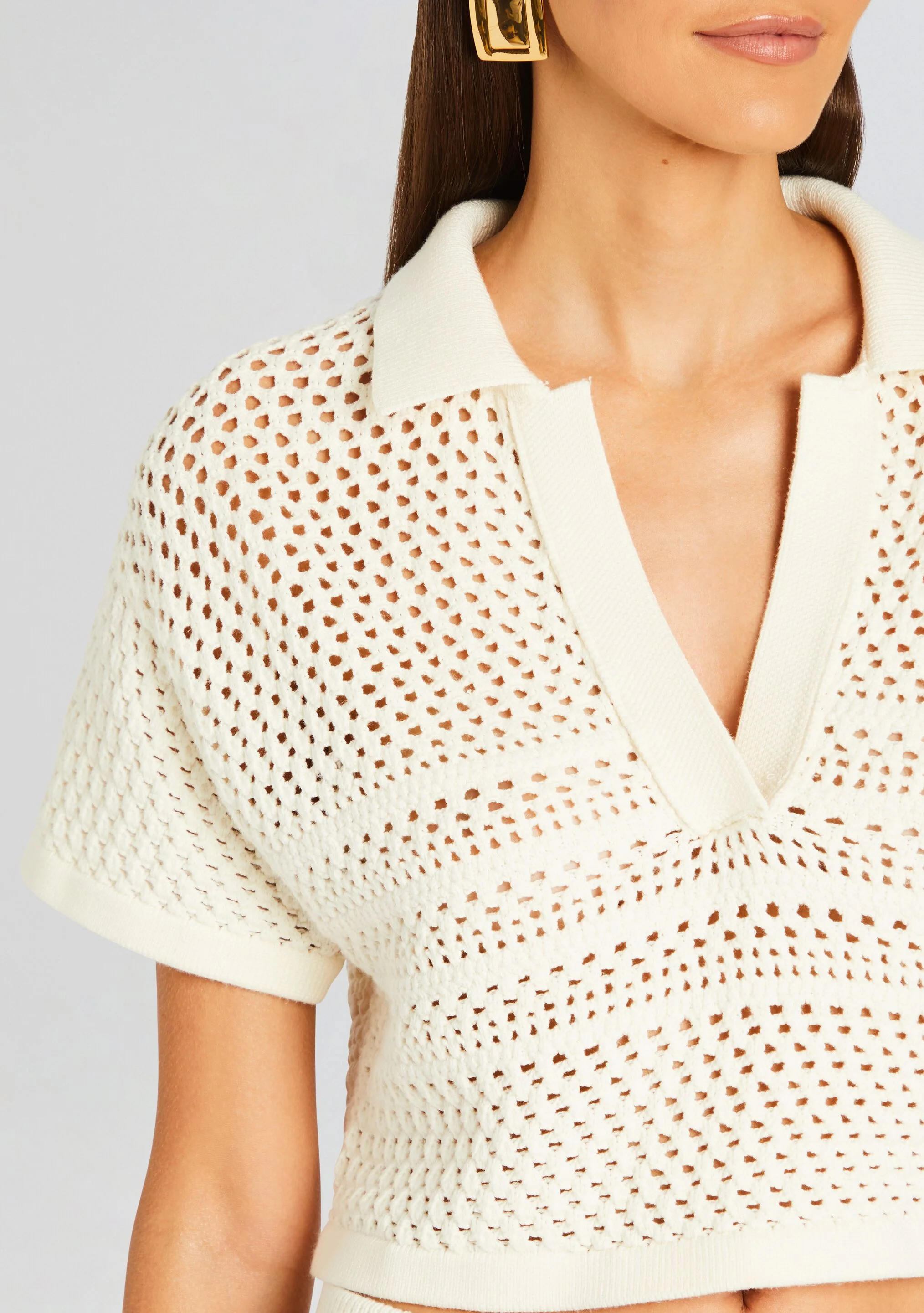 Nani Crochet Crop Polo - Image 2