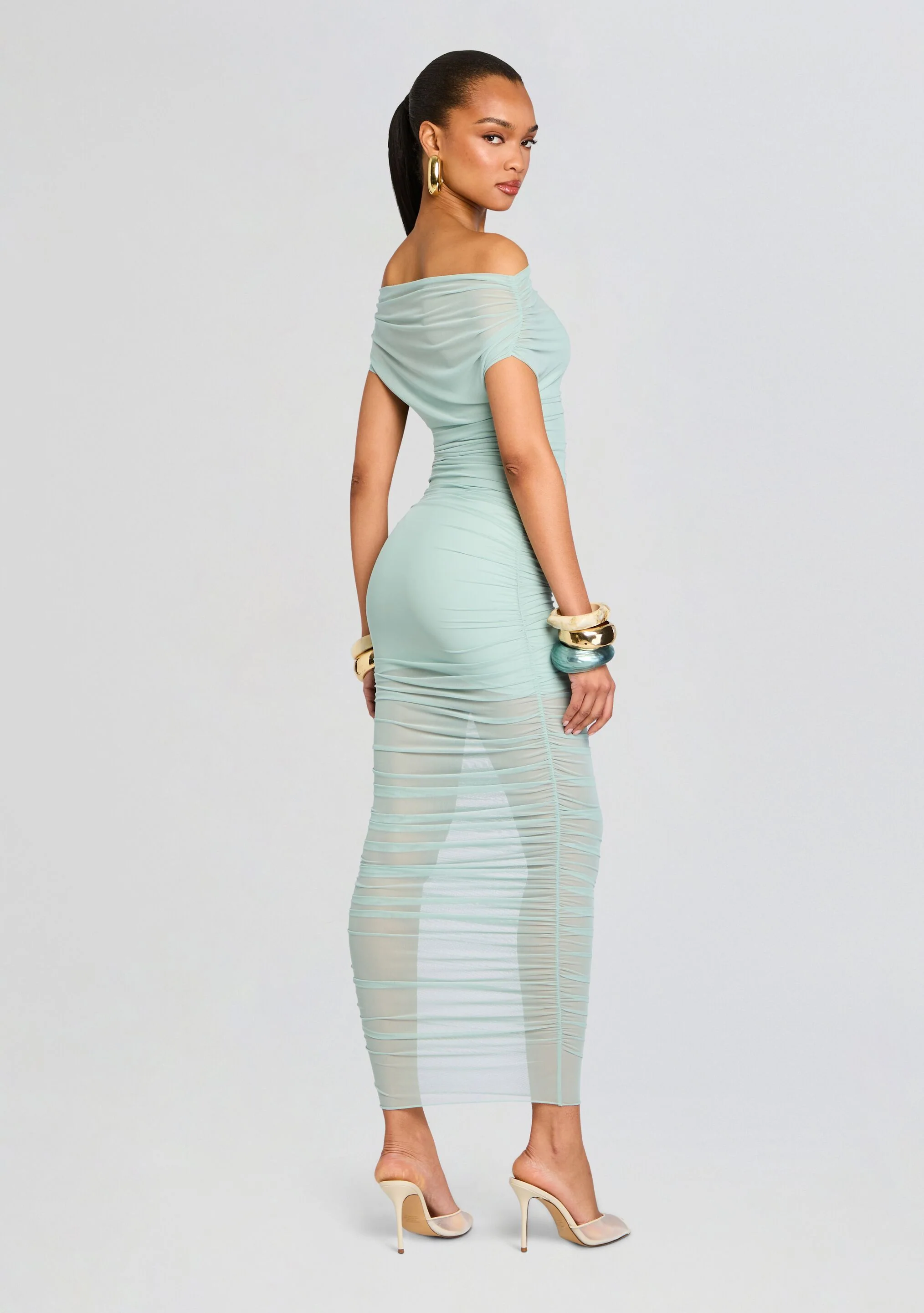 Noel Mesh Midi Dress - Image 4
