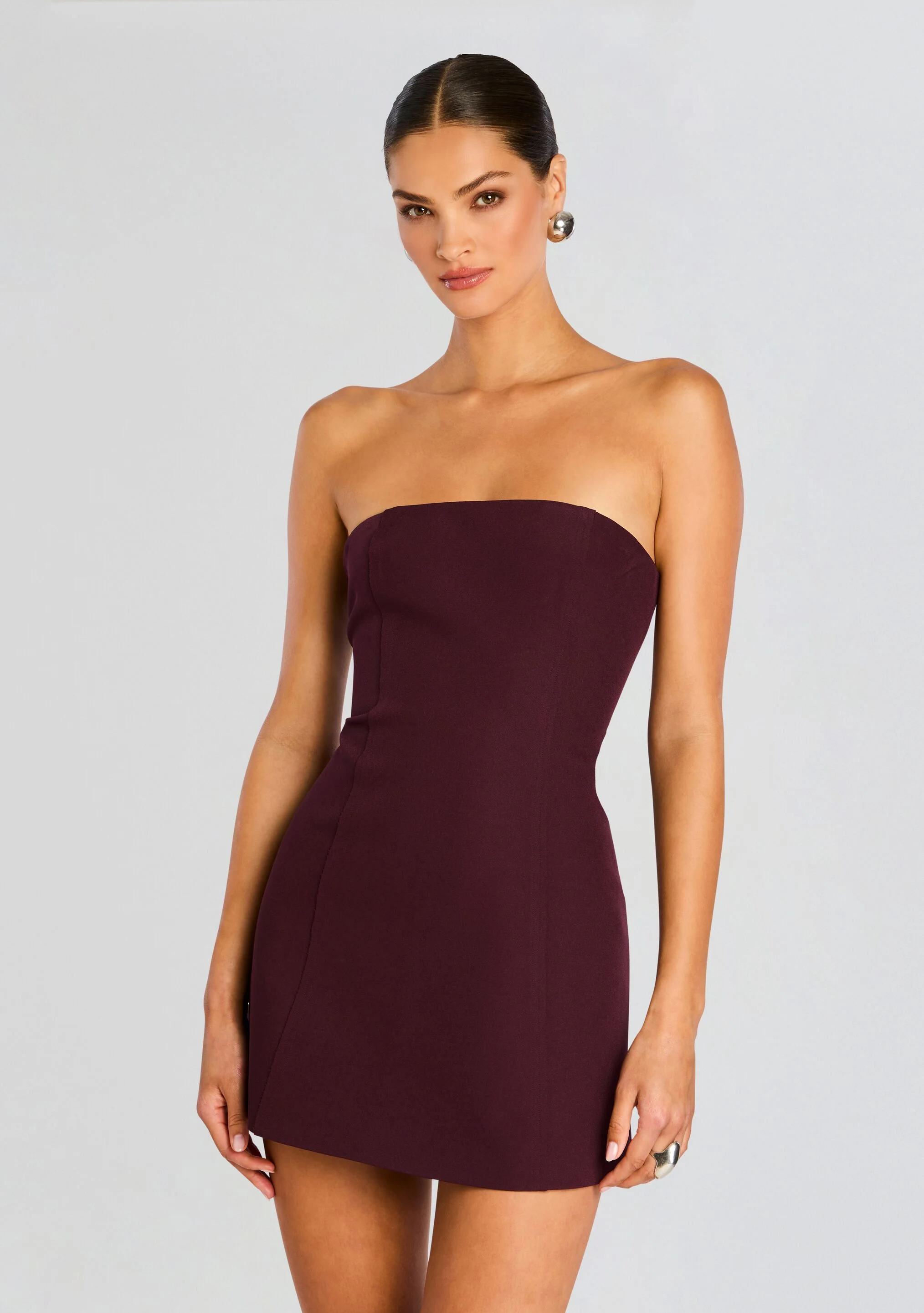Poppi Heavy Crepe Strapless Mini Dress - Image 5