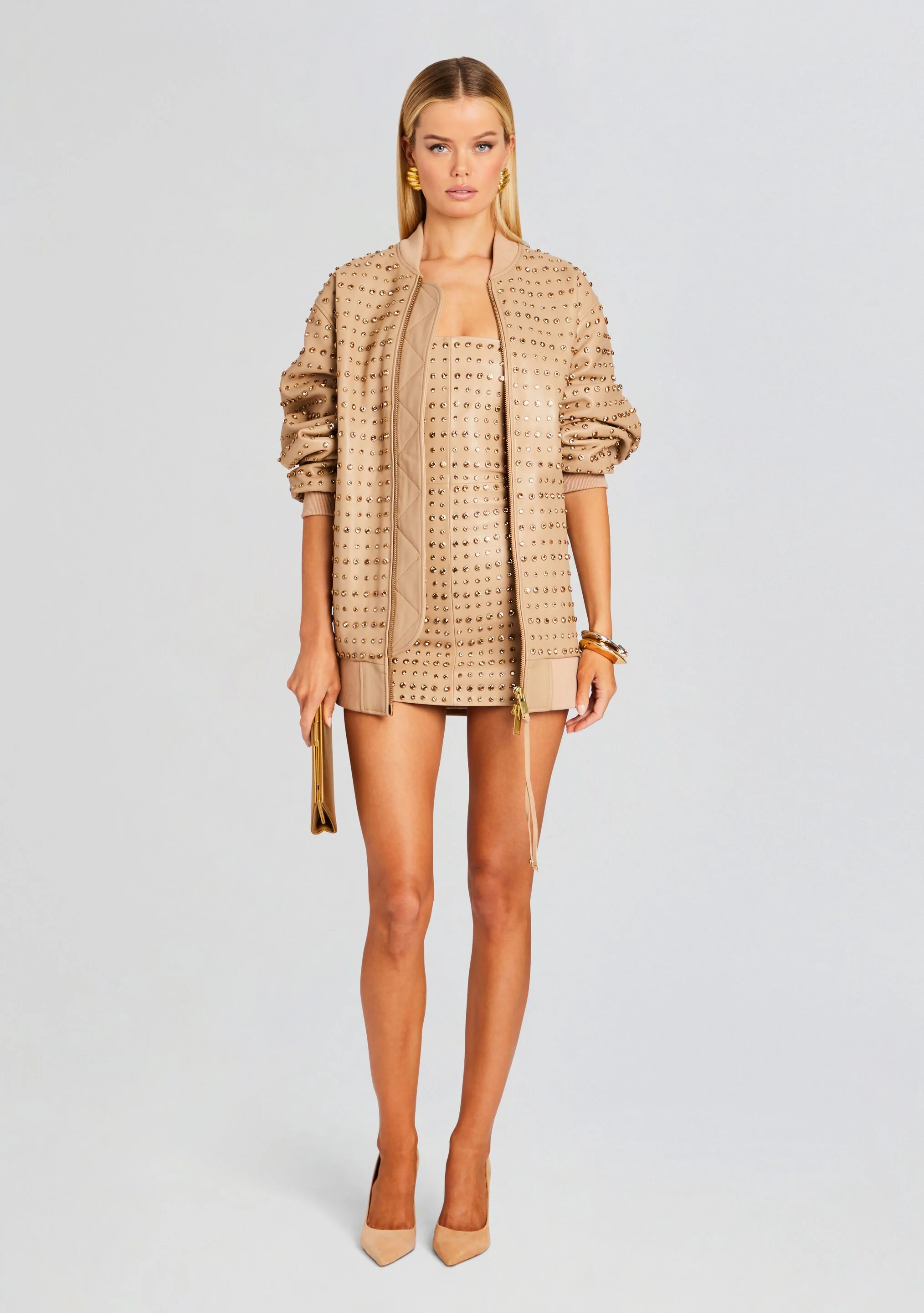 Rhya Embellished Leather Dress - Image 5