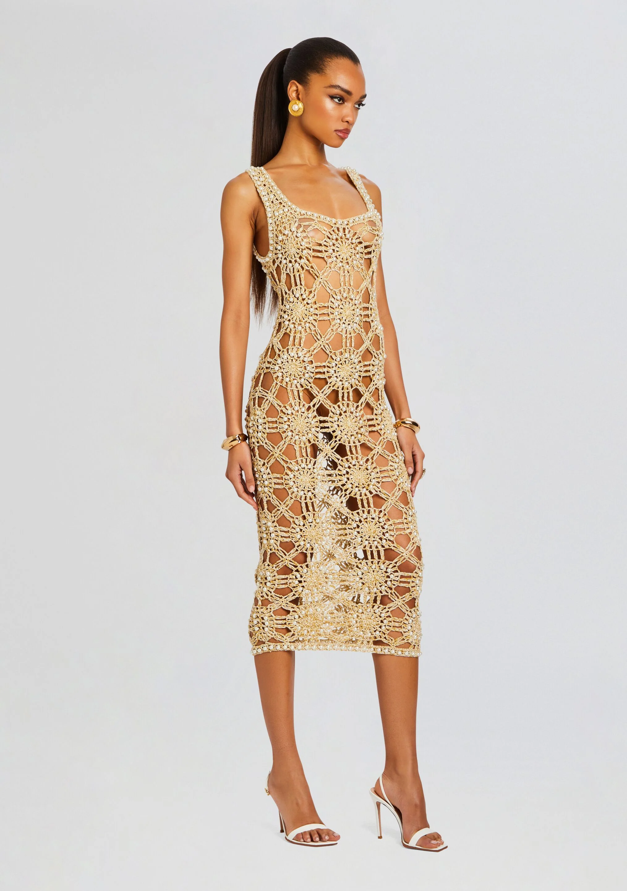 Saffron Knit Crochet Dress - Image 3