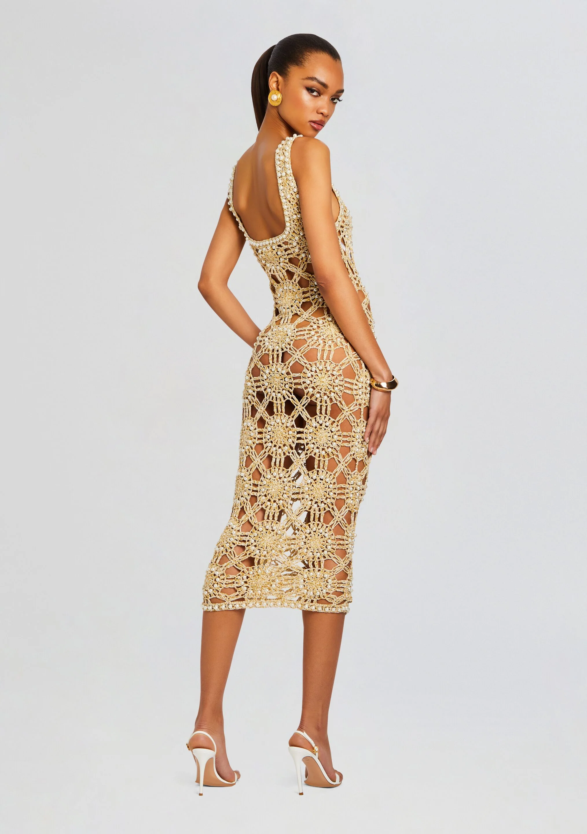 Saffron Knit Crochet Dress - Image 4