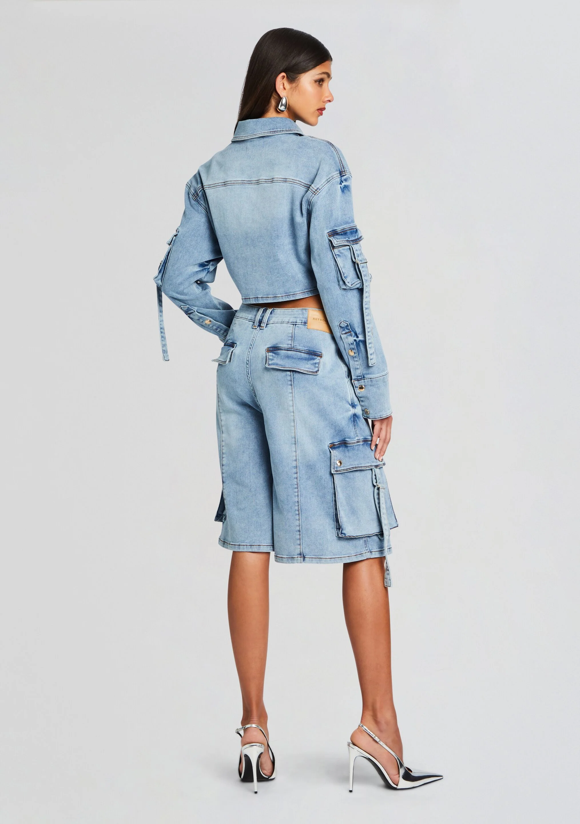 Sarta Cargo Denim Short - Image 4