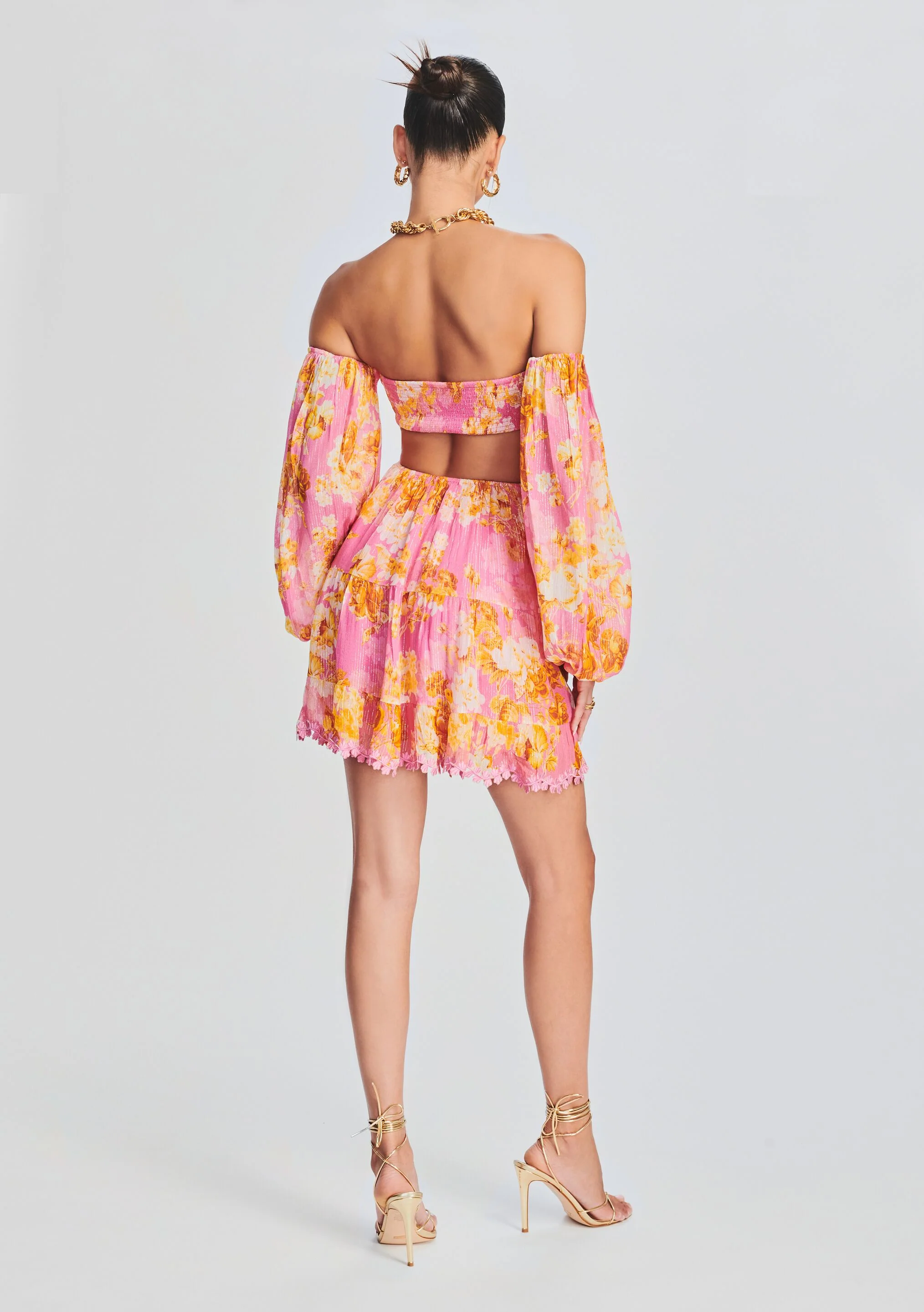 Auril Pink Short Dress - Image 4