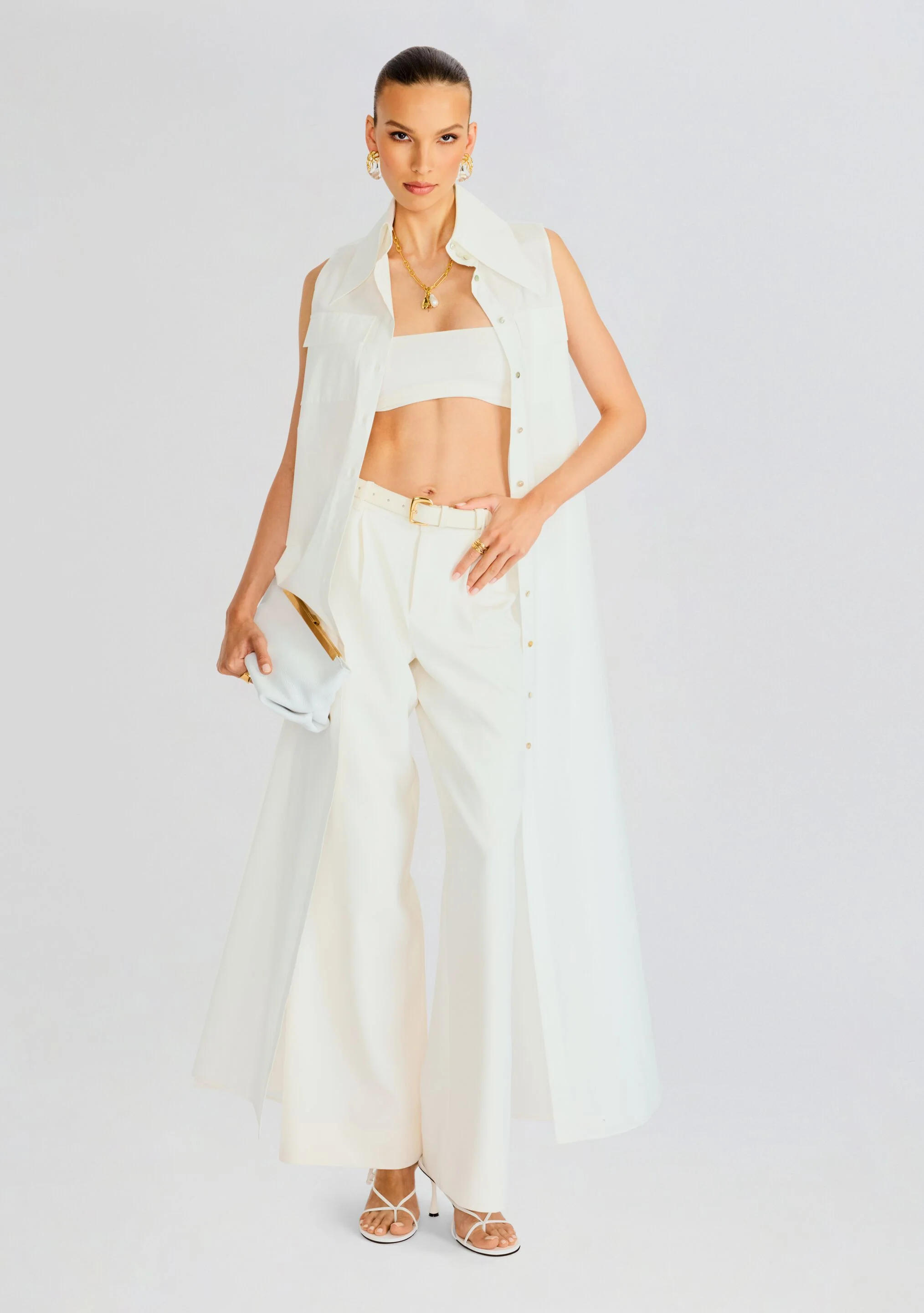 Sleeveless Floor Length Shirt Dress - Image 5