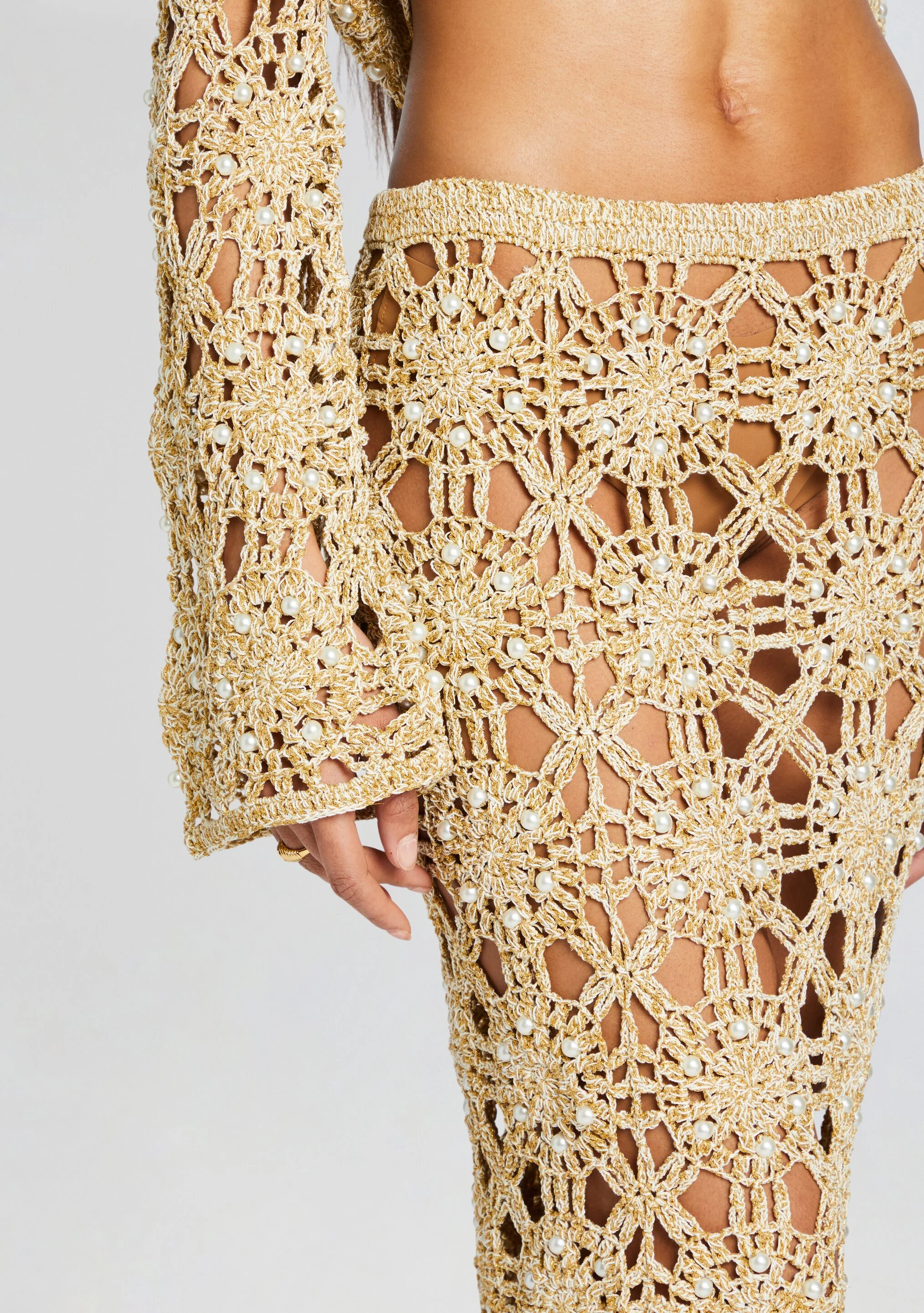 Sofie Knit Crochet Skirt - Image 2