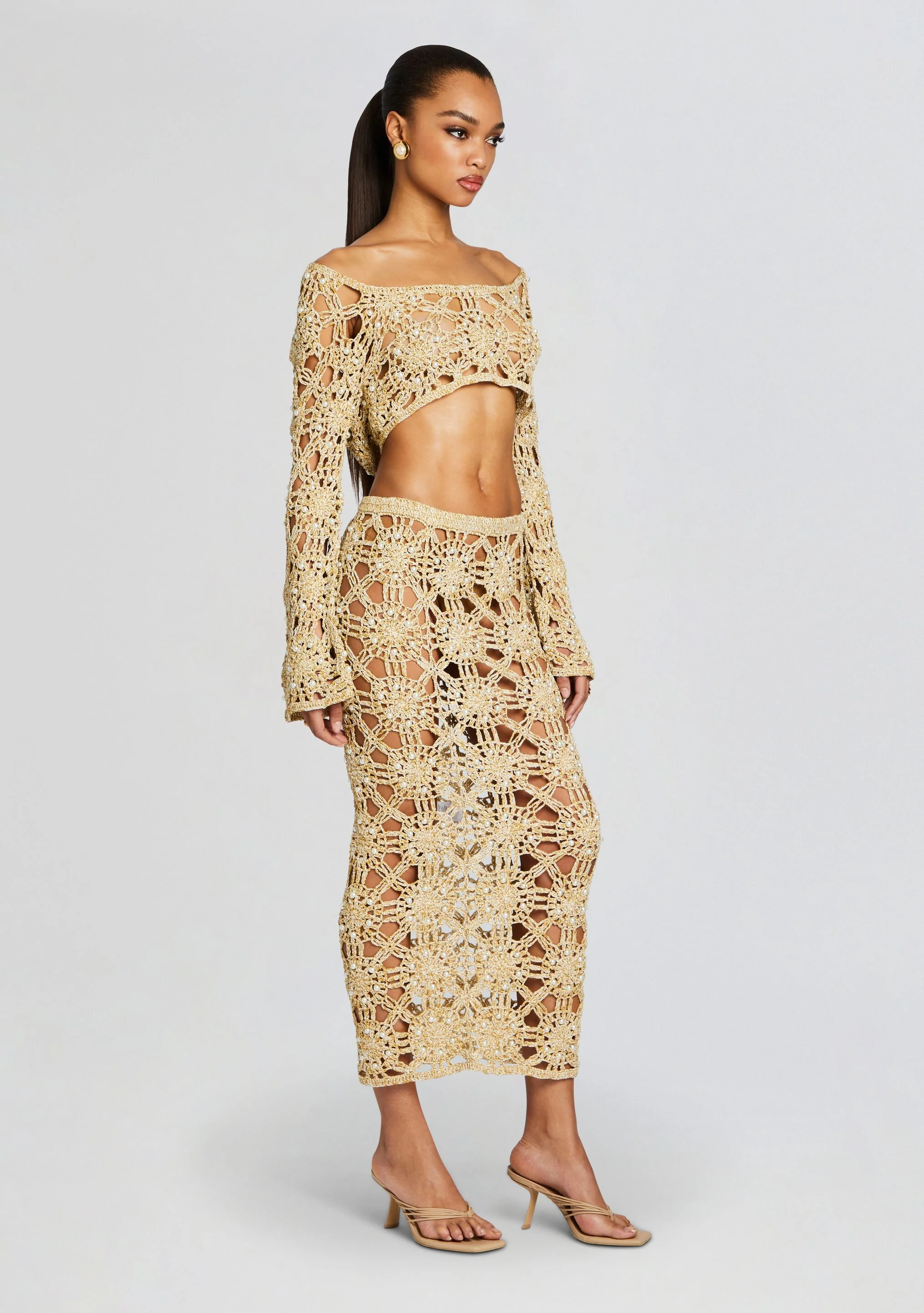 Sofie Knit Crochet Skirt - Image 3