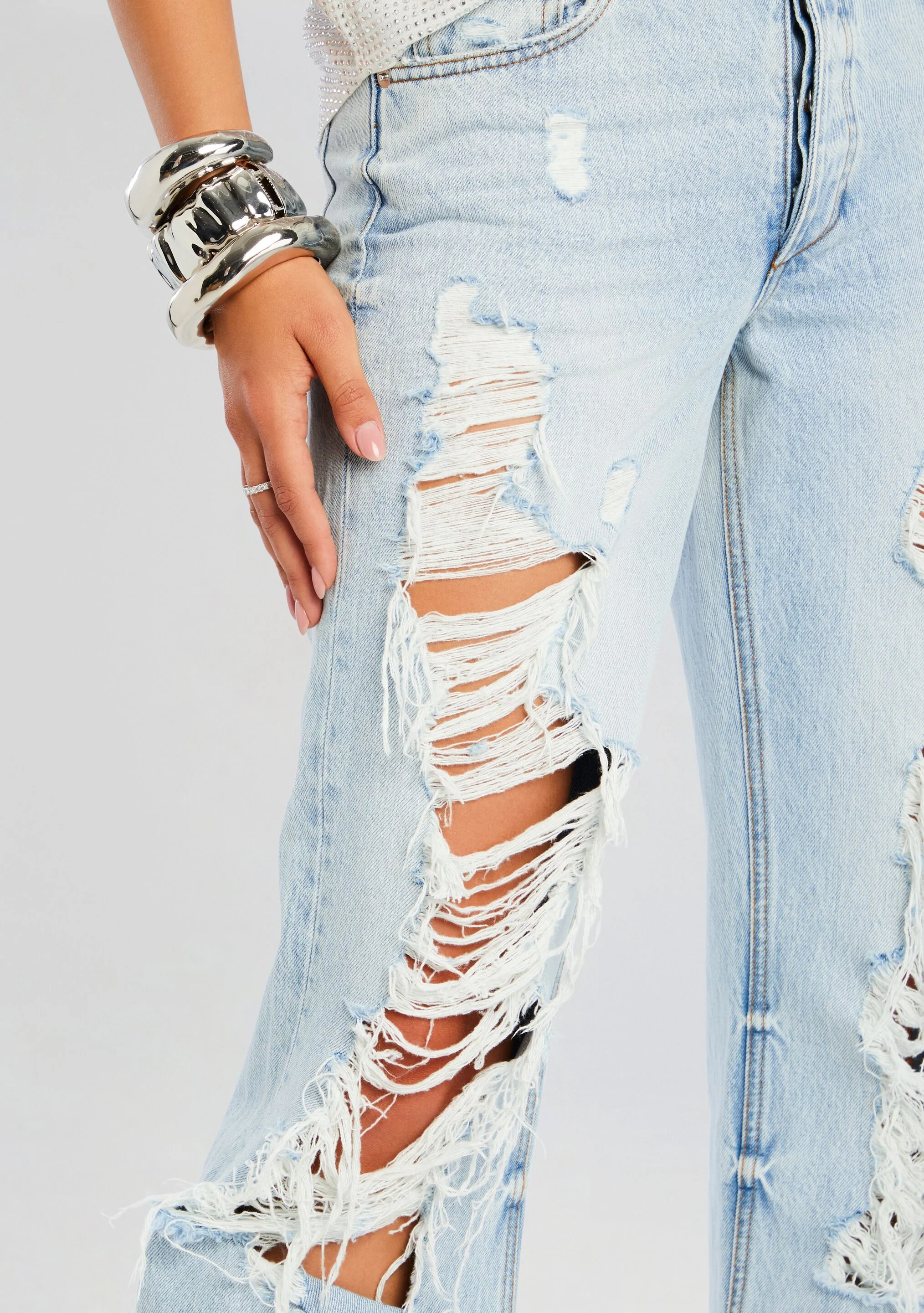 Sunny Mid Rise Distressed Boyfriend Jean - Image 2
